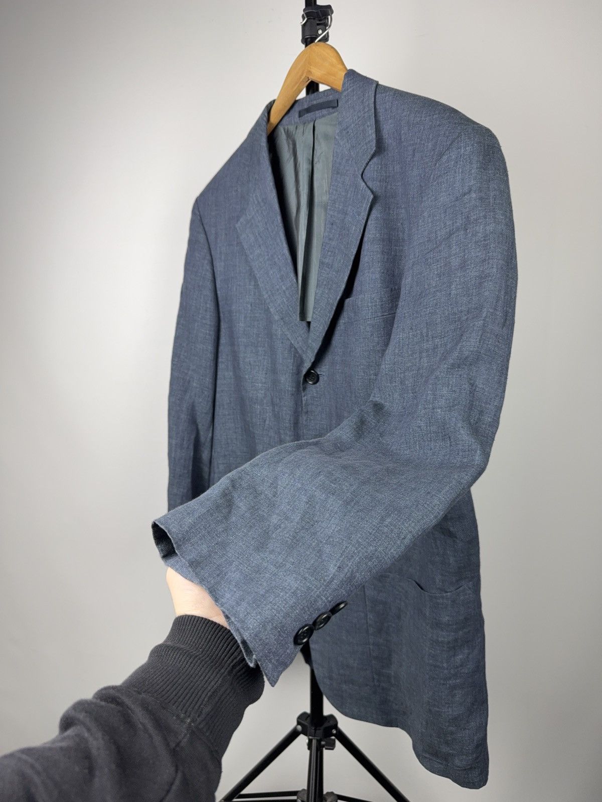 Hugo Boss Luxury Boss Hugo Boss Linen Blazer Maputo Blue 3 Button EU50 Size 40R - 3 Thumbnail