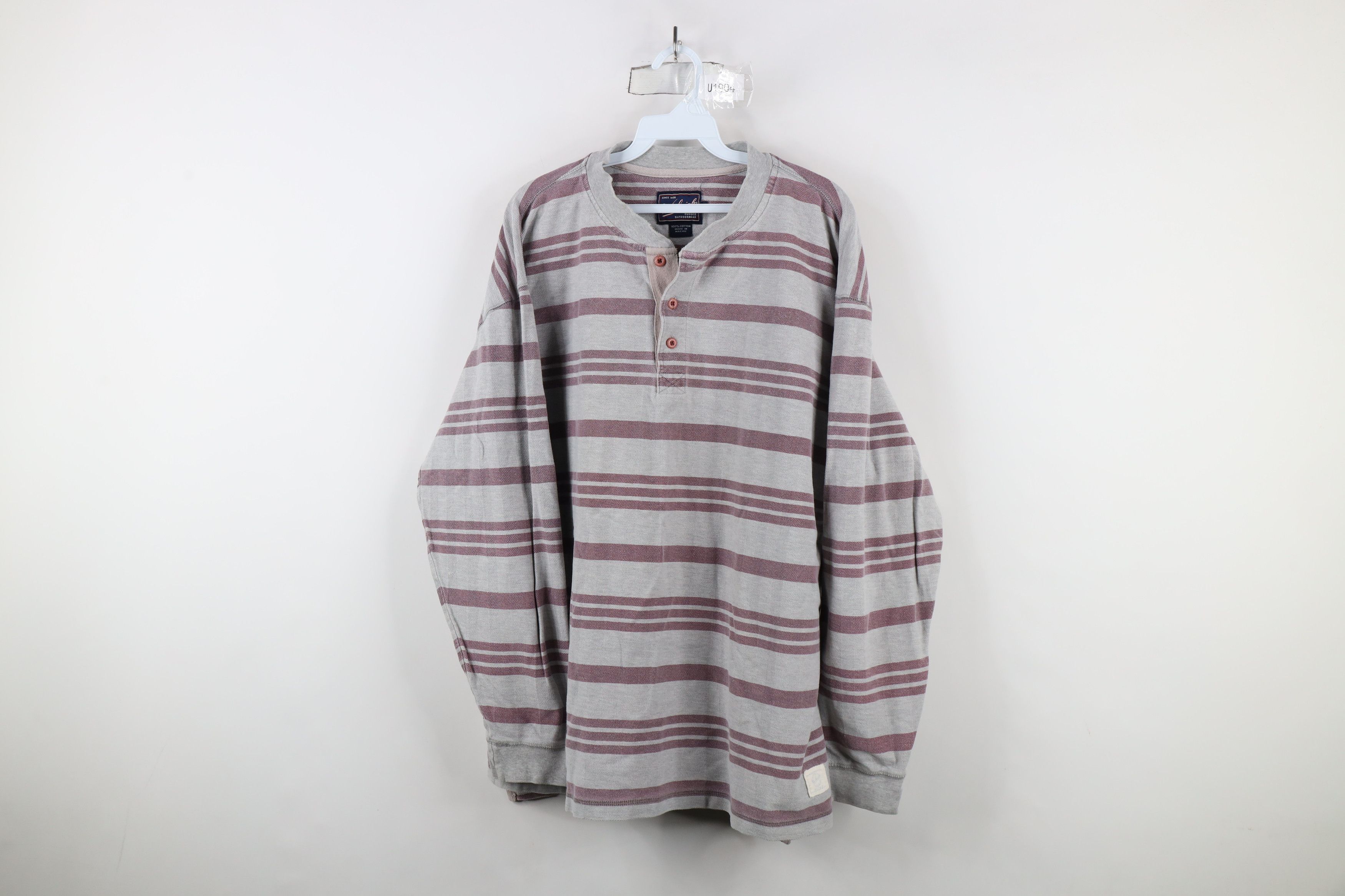 Vintage × Woolrich Woolen Mills Vintage 90s Woolrich Heavyweight Long Sleeve Henley T-Shirt Size US XL / EU 56 / 4 - 1 Thumbnail