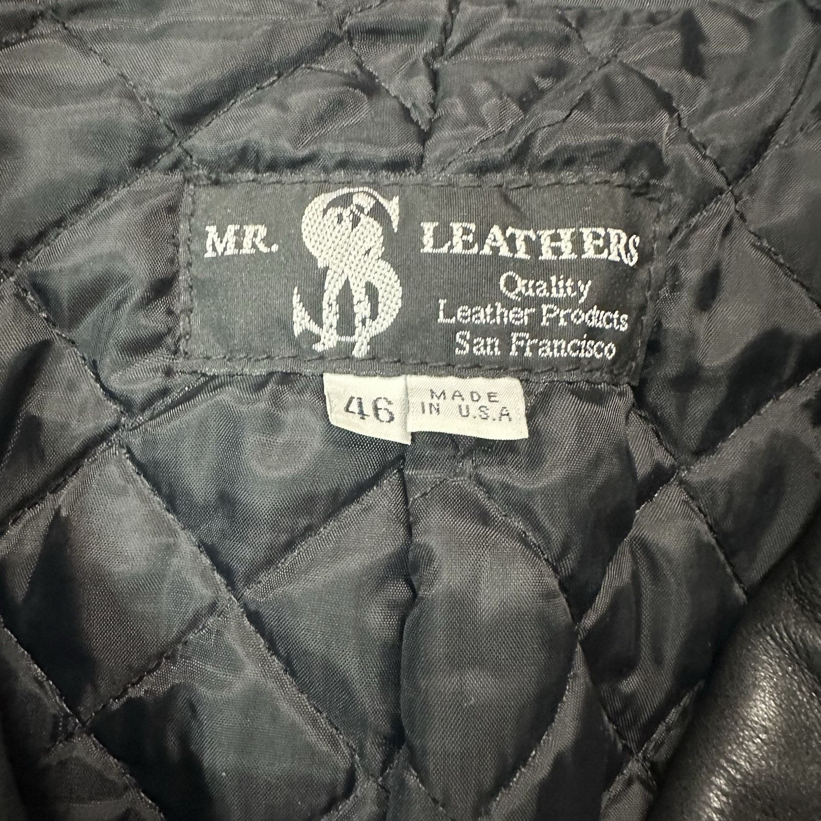 Leather × Vintage Mr. S Leathers Black Motorcycle Biker Leather Jacket Sz 46 Size US XL / EU 56 / 4 - 4 Thumbnail