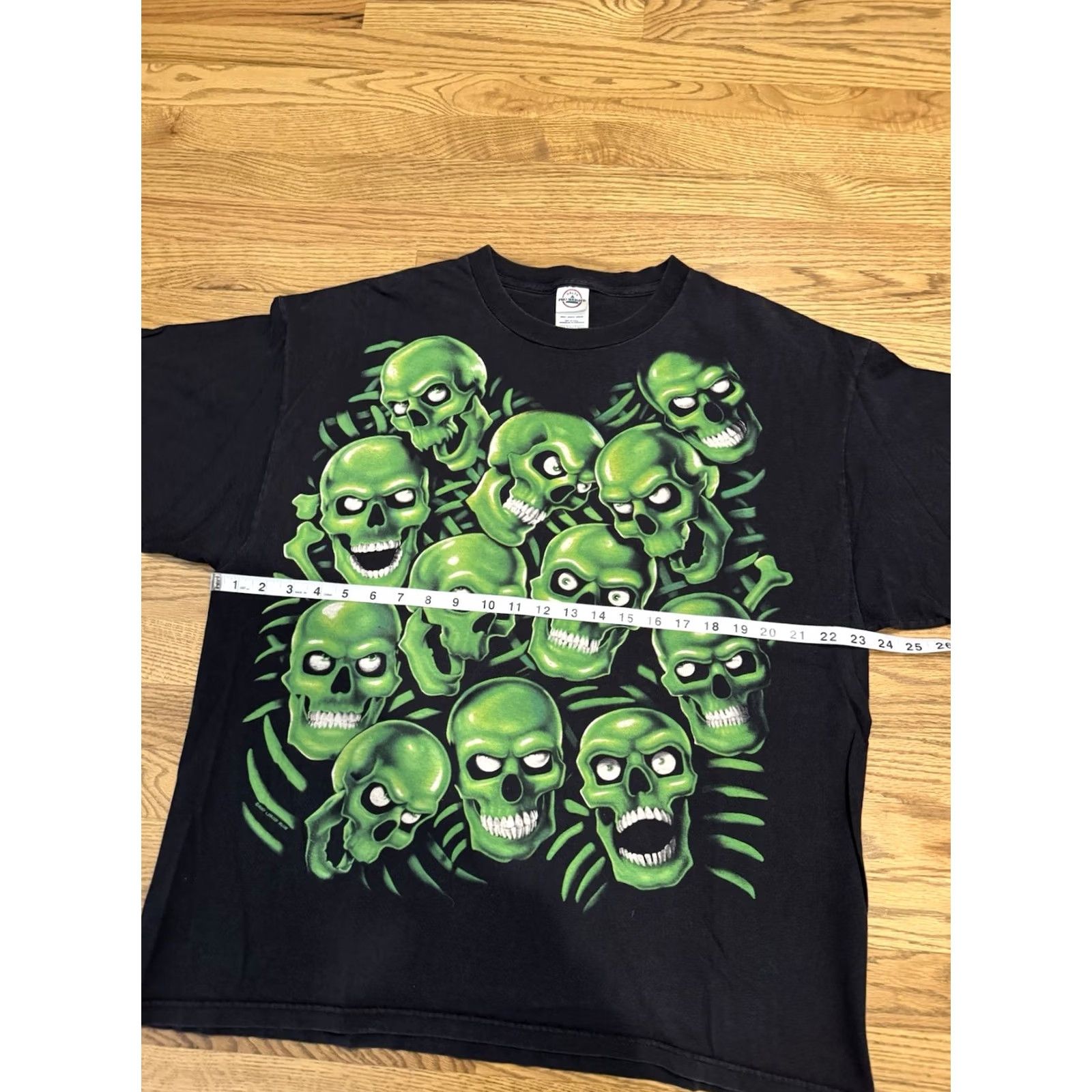 Delta VINTAGE Delta T Shirt Mens XL Black 90s Grunge Skull Bones Pile Liquid Blue Shirt Size US XL / EU 56 / 4 - 2 Thumbnail