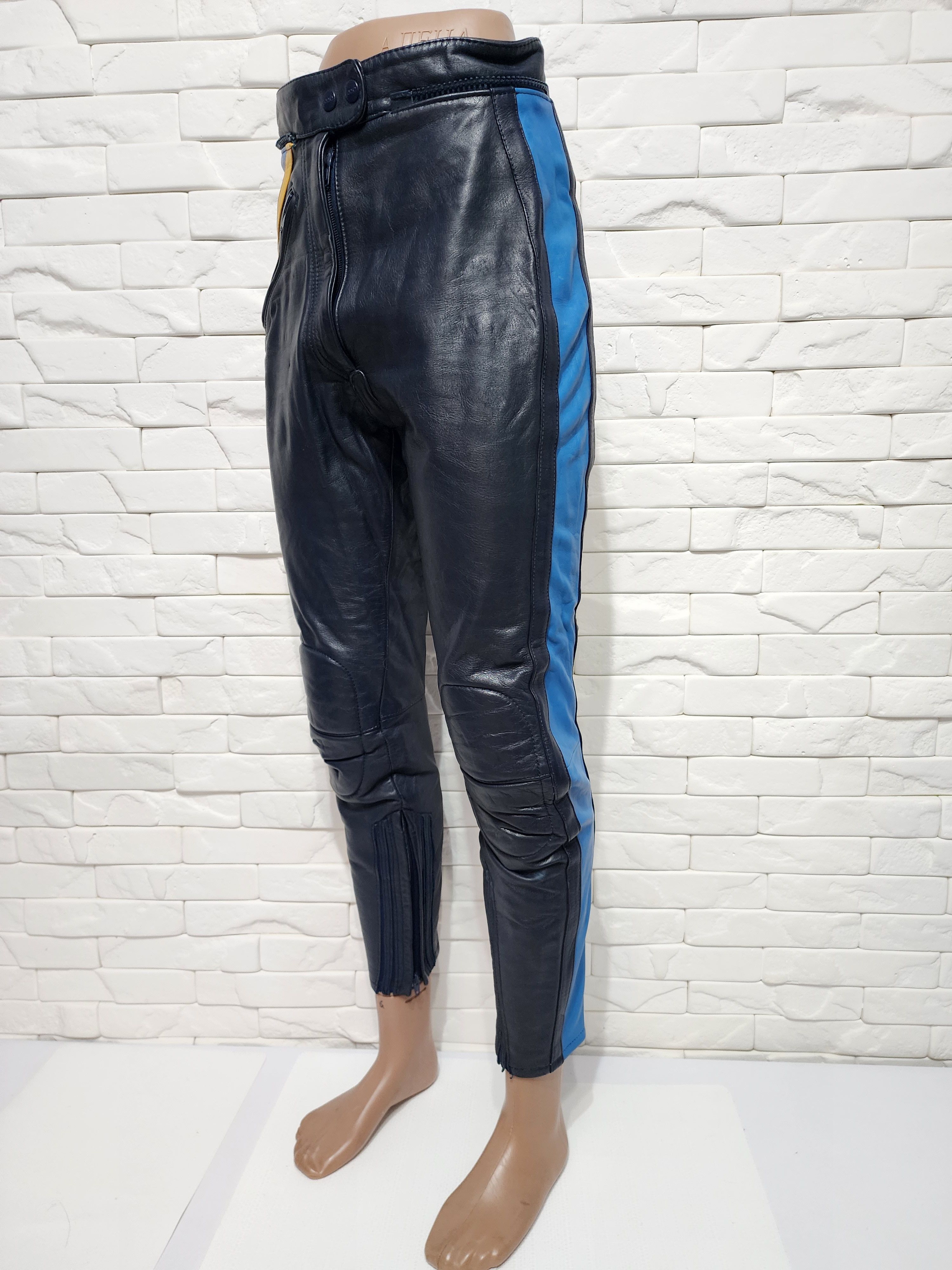 Genuine Leather Black leather biker pants for women. Size 27" / US 4 / IT 40 - 2 Thumbnail