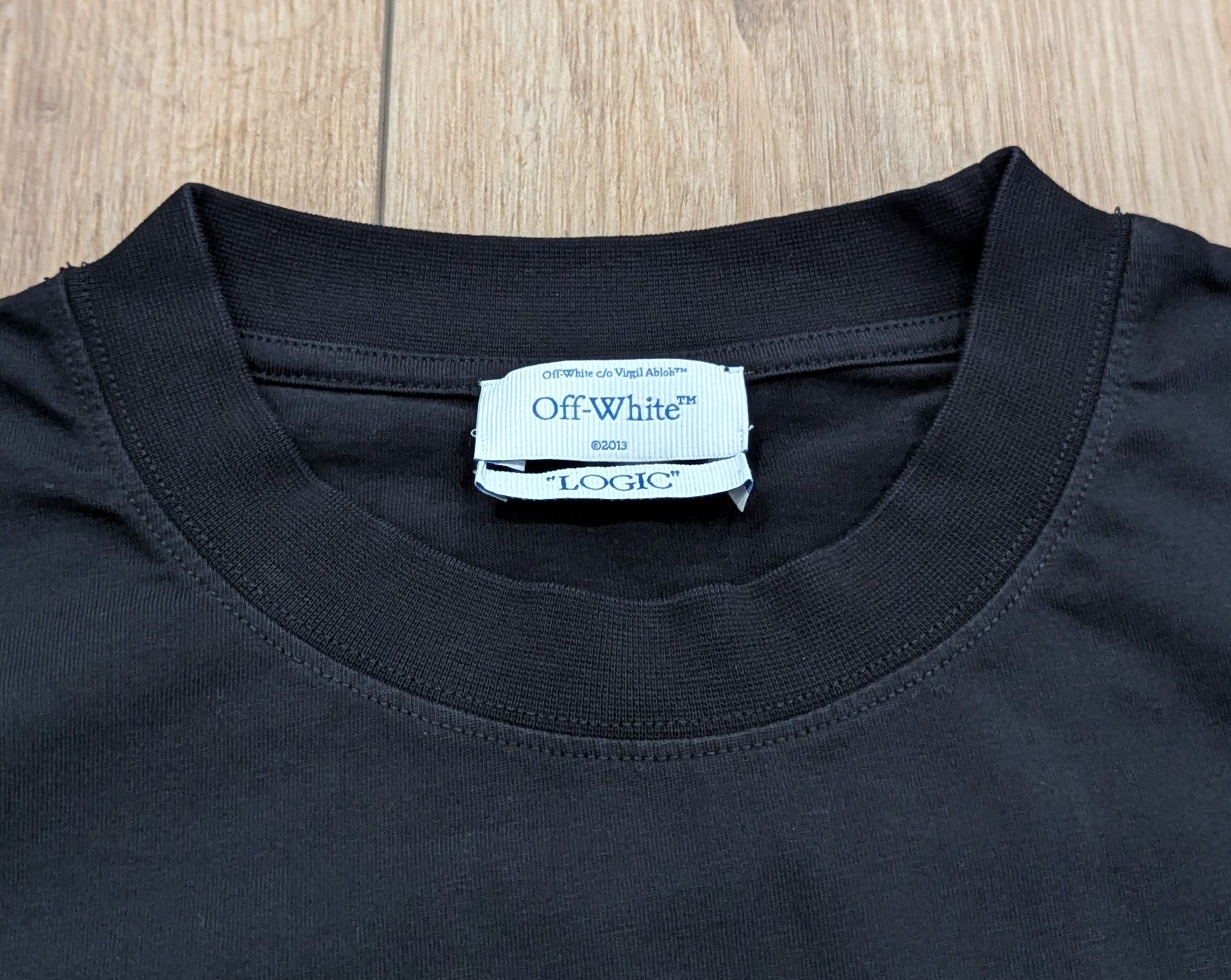 Off-White Off-White Slim Fit Cotton Crewneck T-Shirt Black/White M Size US M / EU 48-50 / 2 - 3 Thumbnail