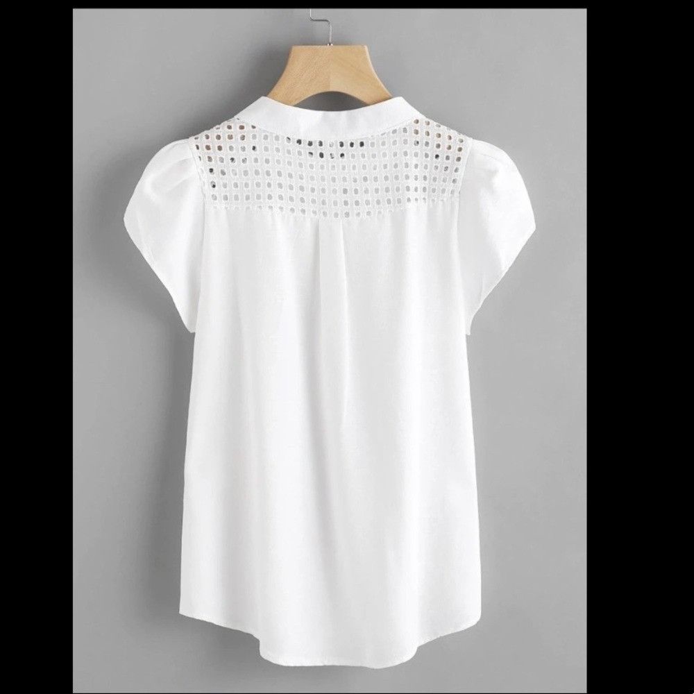 Shein NWOT White Blouse Size XL / US 12-14 / IT 48-50 - 2 Thumbnail
