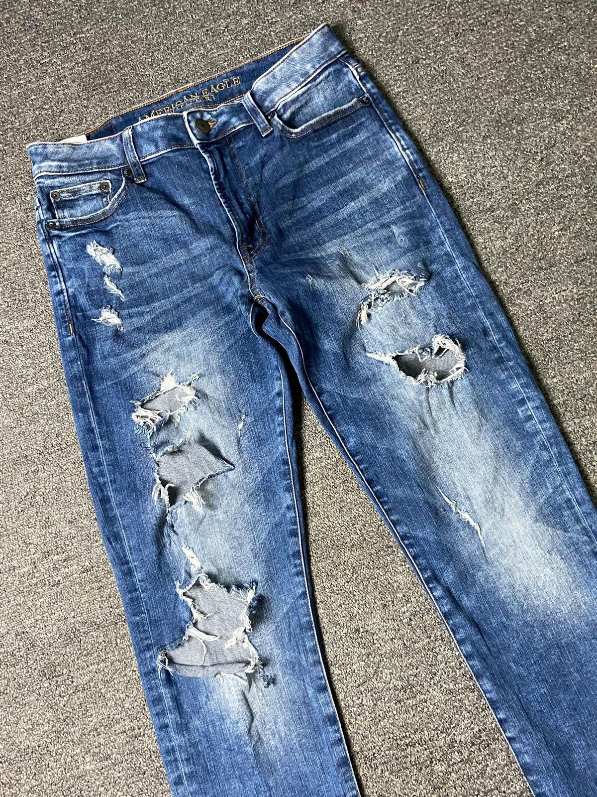 American Eagle Outfitters × Japanese Brand × Vintage American Eagle Outfitters Extreme Flex Ripped Jeans (133) Size US 30 / EU 46 - 10 Thumbnail