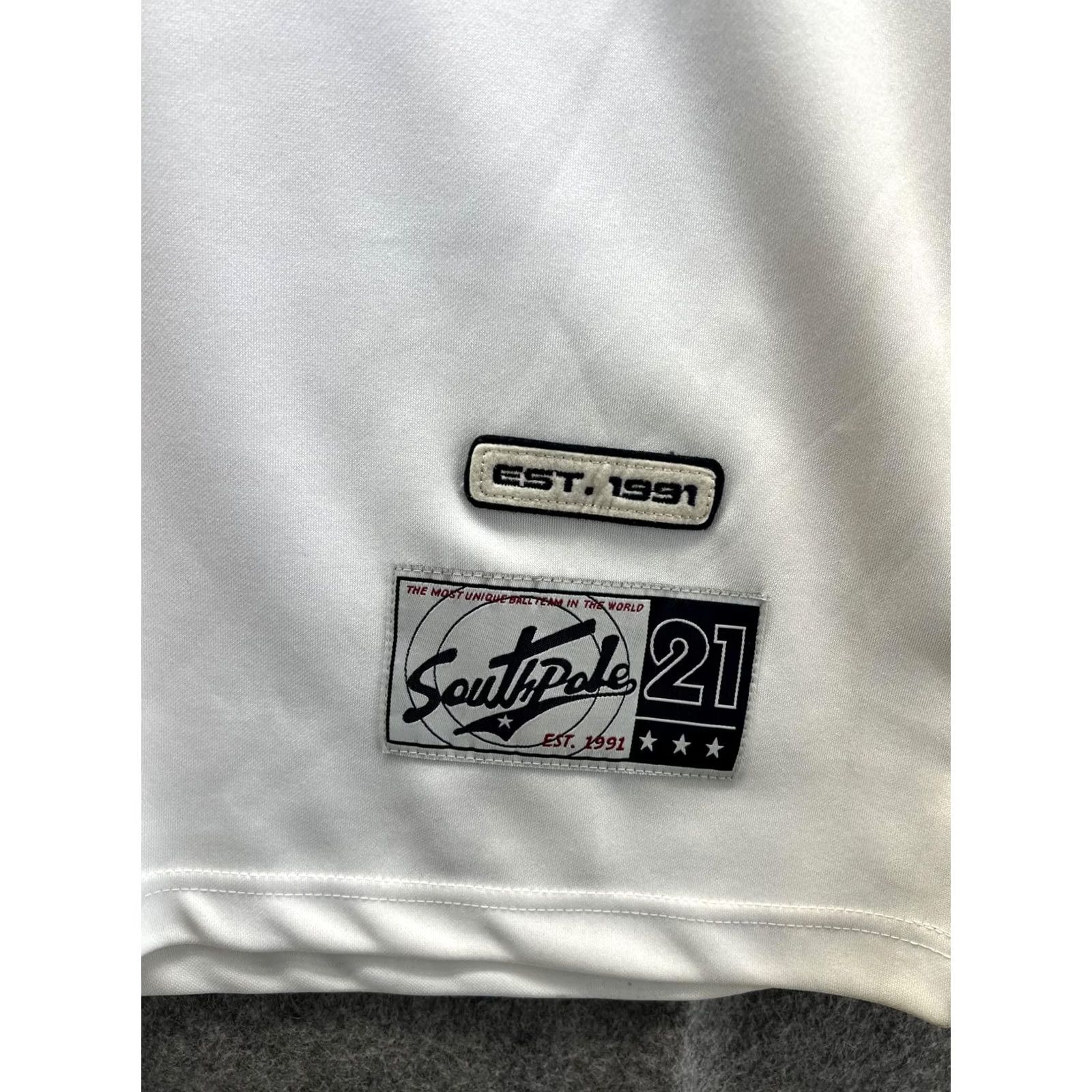 Southpole Southpole Shirt Mens Large White Blue 1/4 Zip Baseball Jersey Raglan Top Size US L / EU 52-54 / 3 - 2 Thumbnail
