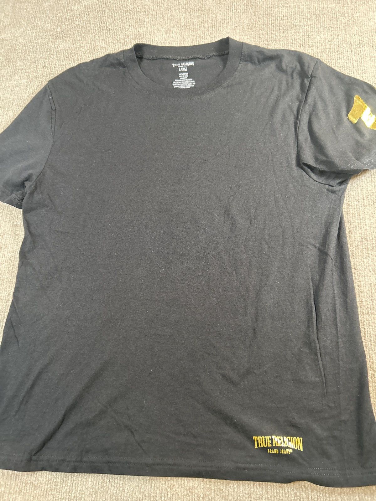 True Religion True Religion Men’s Black Gold Logo T-Shirt Size Large 0068 Size US L / EU 52-54 / 3 - 1 Thumbnail