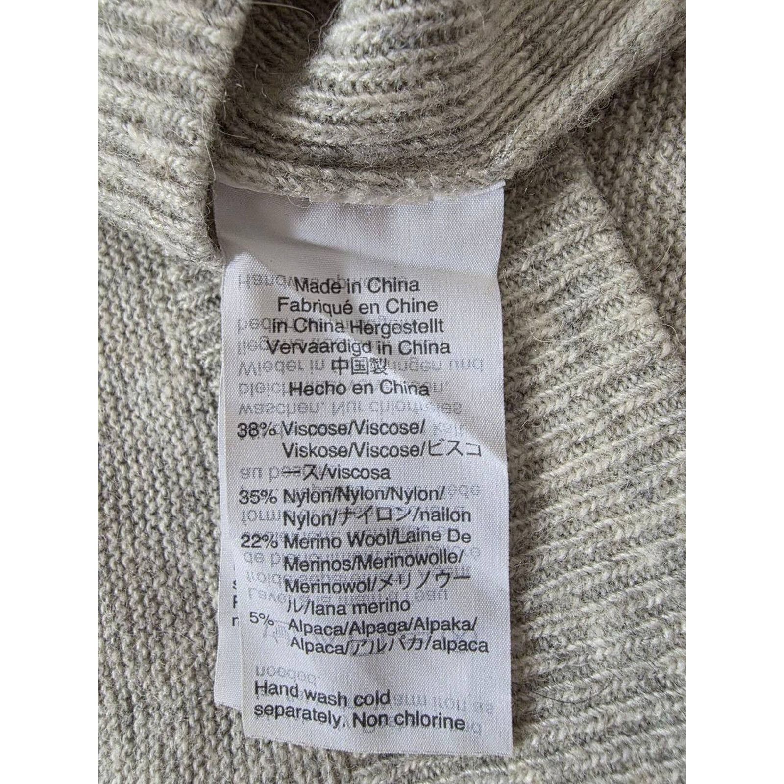 Madewell Madewell Grey Merino extra fine V-Neck Alpaca A001814 Size ONE SIZE - 5 Thumbnail