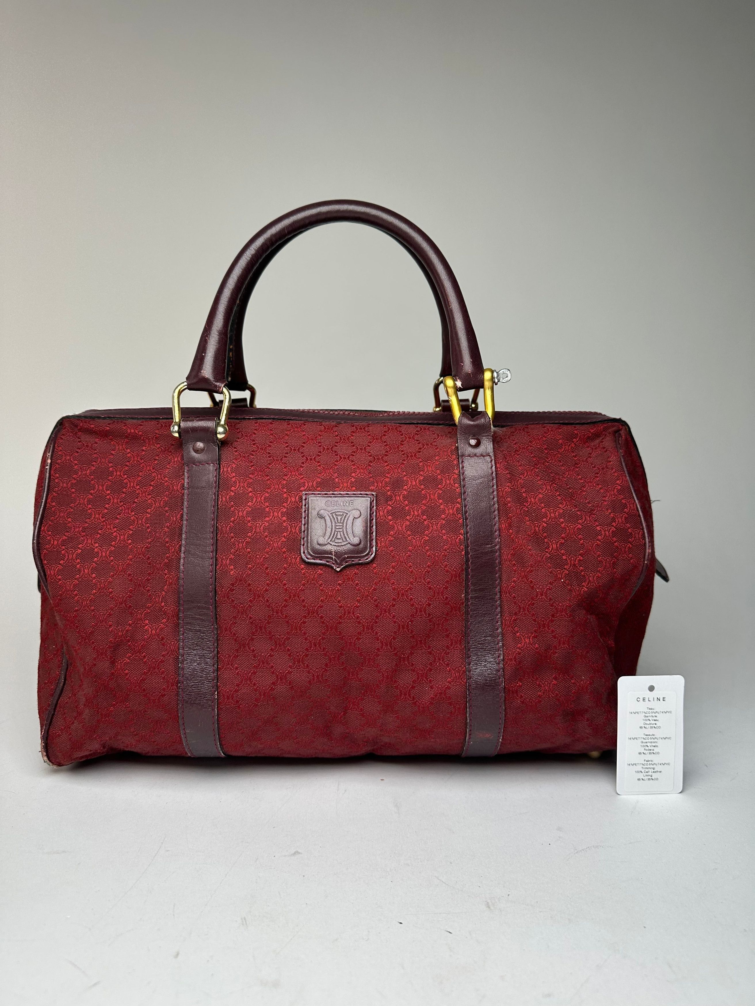 Celine Vintage Paris Triomphe Monogram Boston Bag Purple Size ONE SIZE - 1 Thumbnail