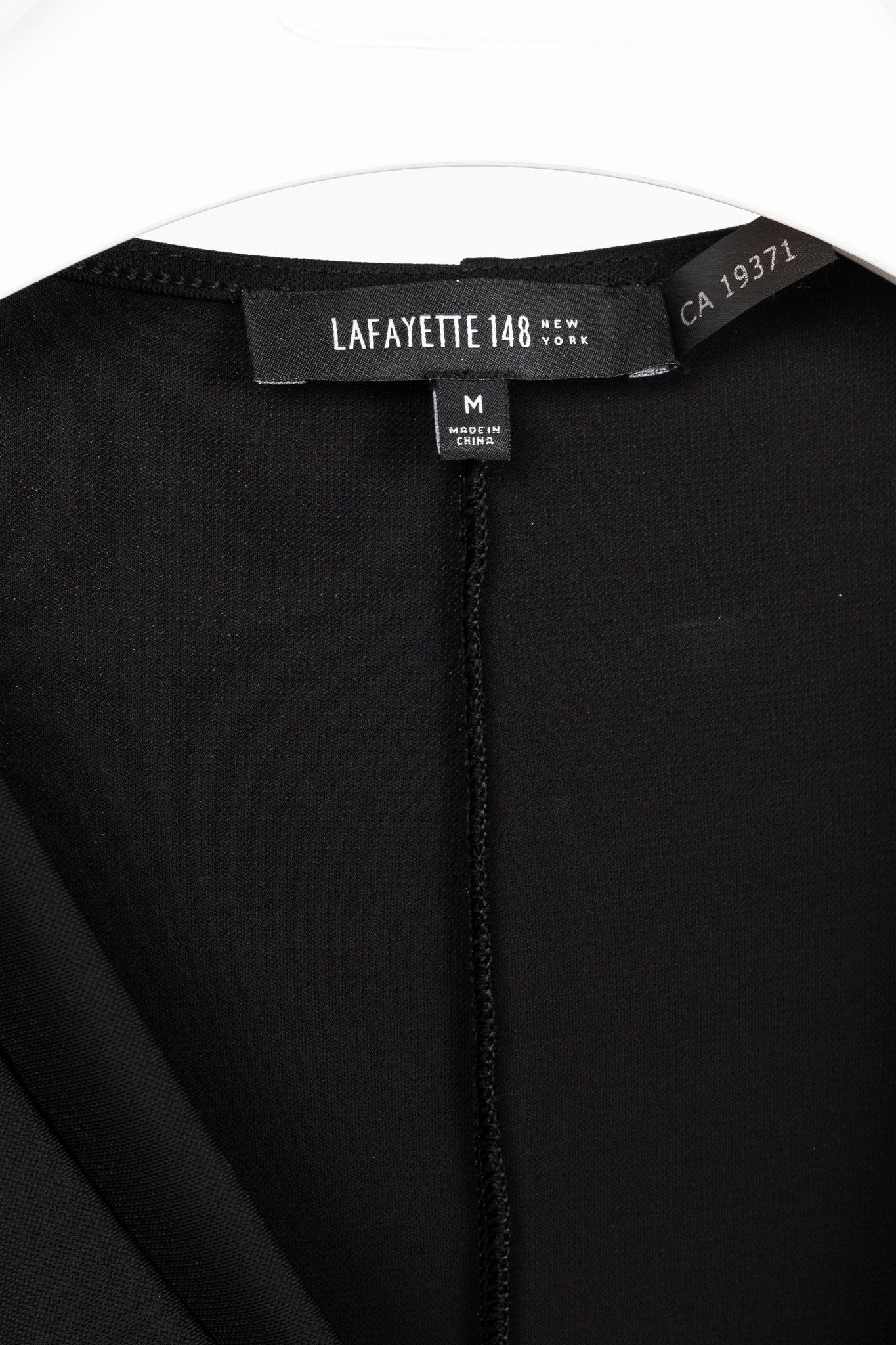 Lafayette 148 Lafayette 148 Black Jersey Draped Long-Sleeve Mini Dress Size M / US 6-8 / IT 42-44 - 4 Thumbnail