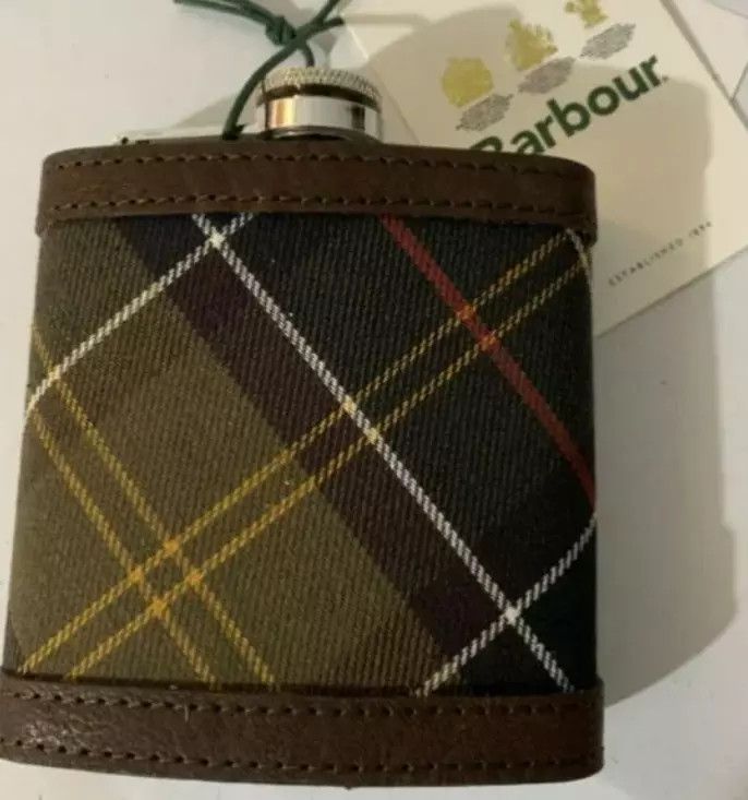 Barbour BARBOUR TARTAN HIP FLASK 6oz in Dark Brown Size ONE SIZE - 6 Thumbnail