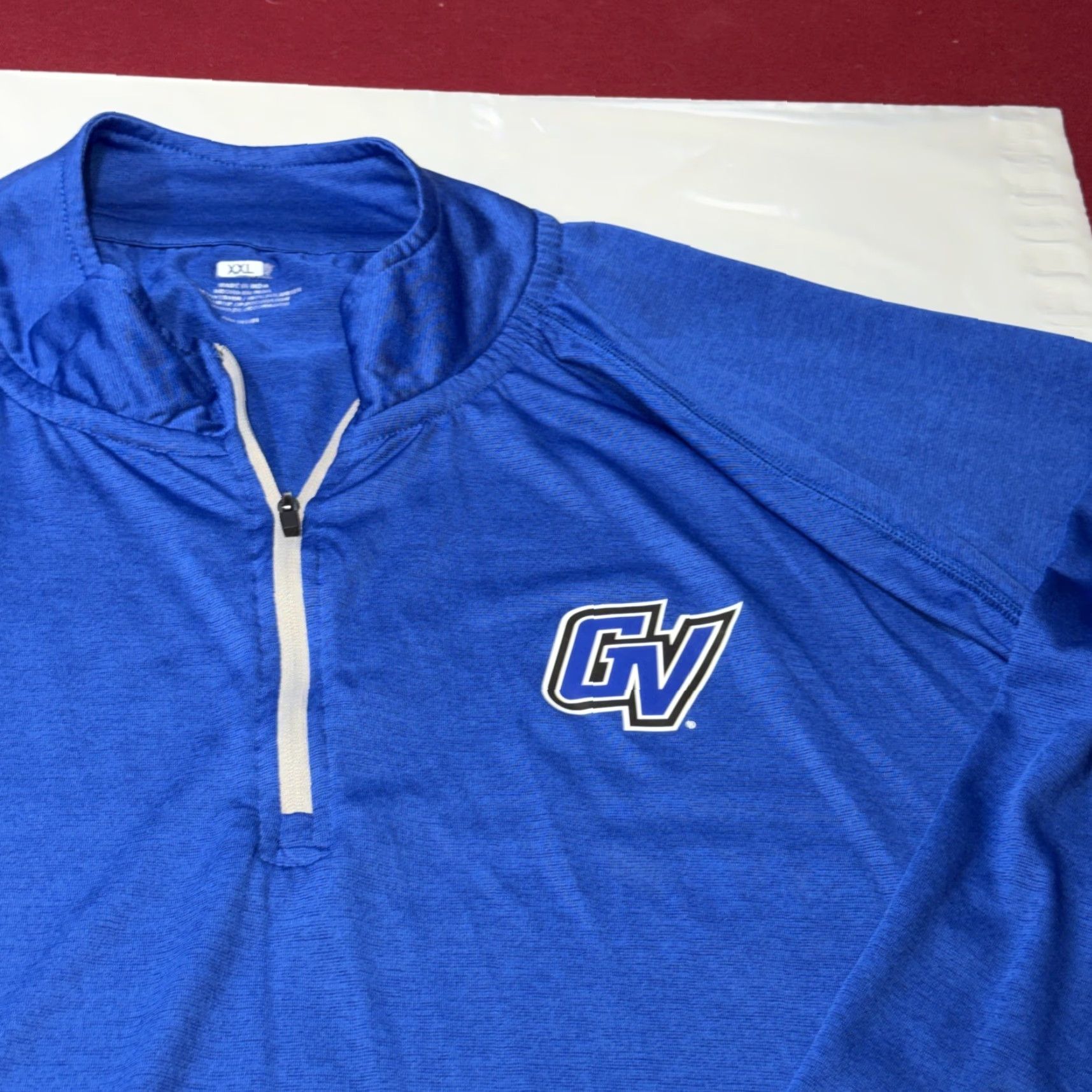 Vintage GVSU blue 1/4 Zip Polyester Pullover SHIRT Men 2XL Grand Valley State Pullover Size US XXL / EU 58 / 5 - 4 Thumbnail
