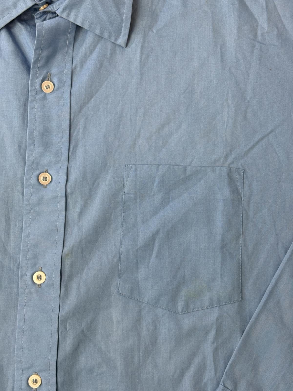 Designer VTG Manhattan DQ Traditionals Blue LS Button Up XL Size 44R - 3 Thumbnail