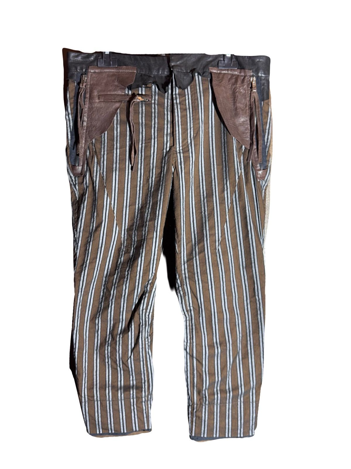Haider Ackermann haider ackermann jacquard stripped leather biker pants XS Size US 28 / EU 44 - 1 Thumbnail