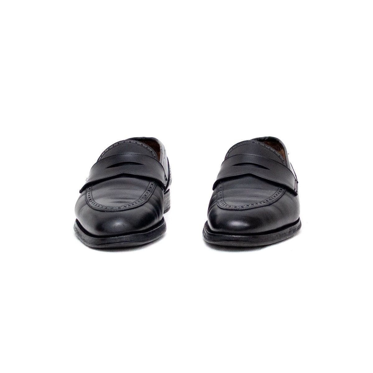 Brooks Brothers × Peal And Co Peal & Co. for Brooks Brothers Black Leather Penny Loafers Size US 9.5 / EU 42-43 - 6 Thumbnail
