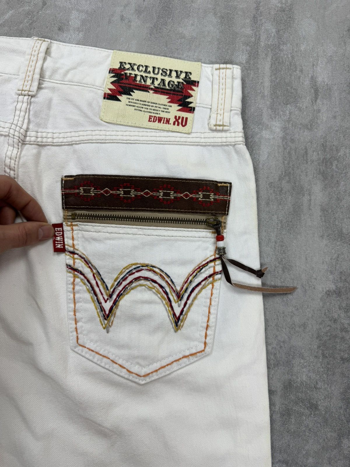 Edwin Rare Edwin XU Exclusive Vintage white denim shorts size 32 Size US 32 / EU 48 - 3 Thumbnail