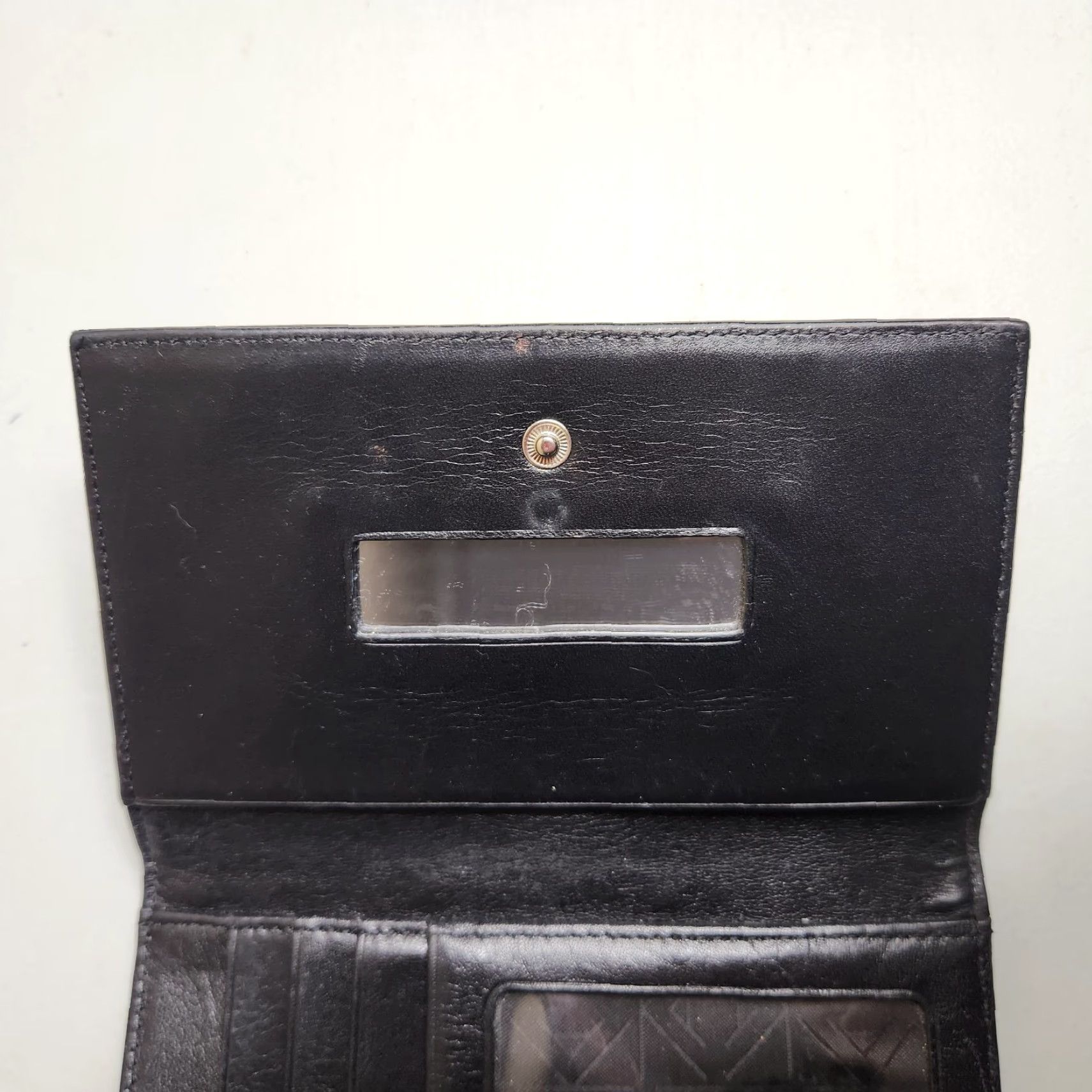 Anne Klein Anne Klein Wallet Womens Black Canvas/Vegan Leather Tri-Fold Size ONE SIZE - 7 Thumbnail