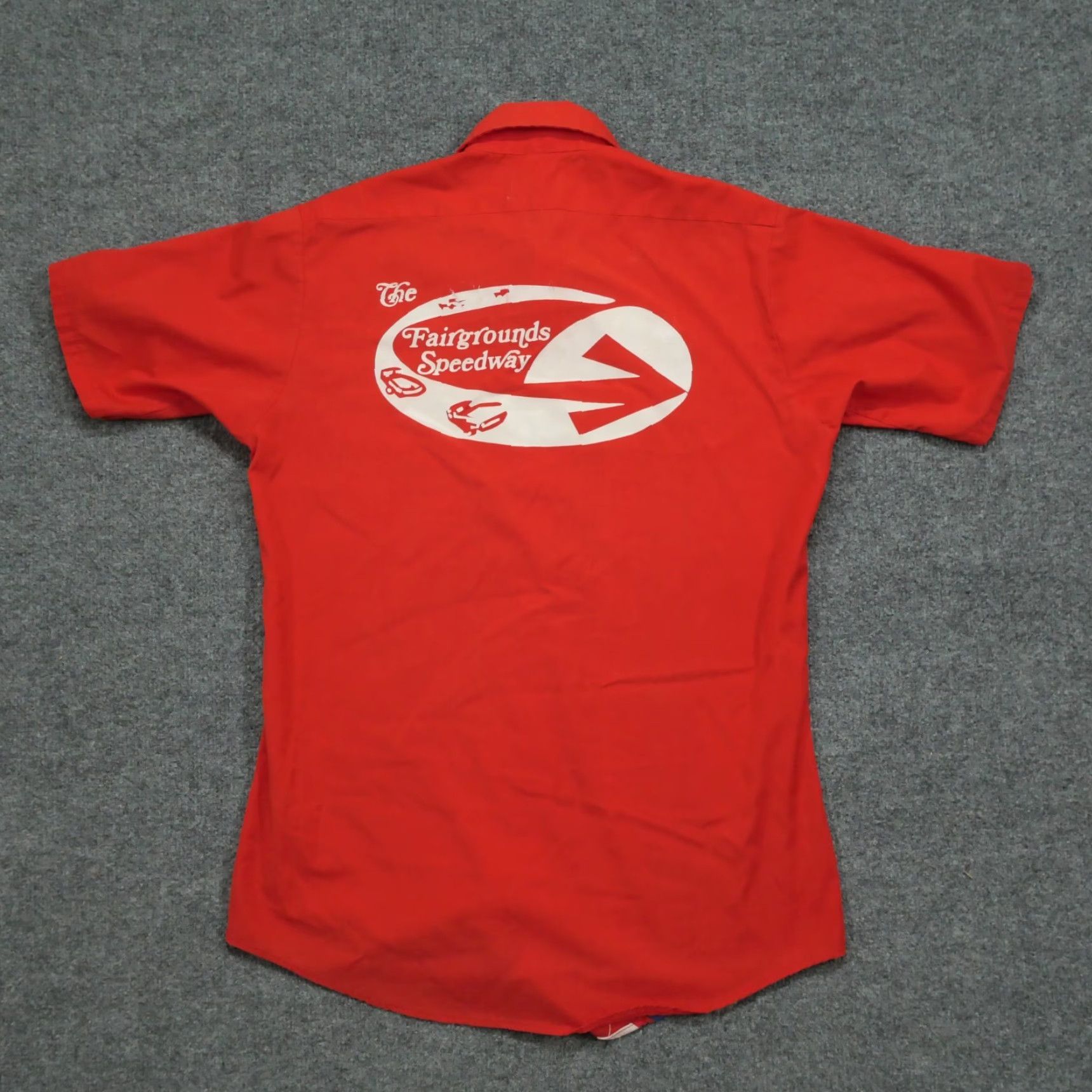 Red Kap VINTAGE Red Cap Shirt Mens S Red NASCAR 60s Fairgrounds Speedway Button-Up Collared Short Sleeve Logo Classic Western Size US S / EU 44-46 / 1 - 2 Thumbnail