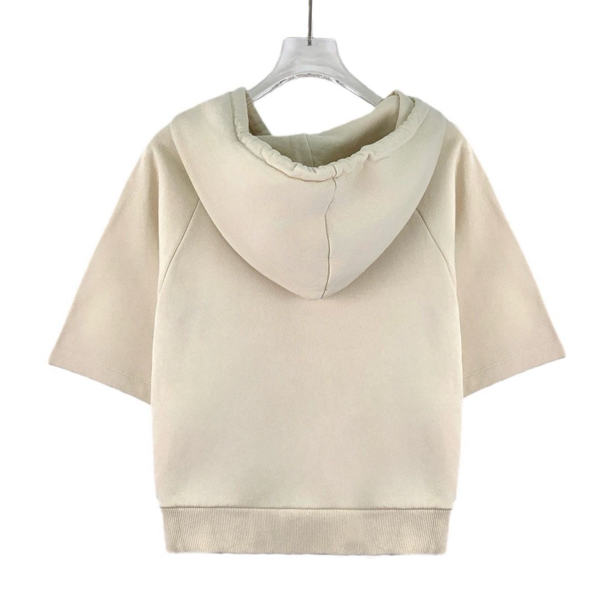 Celine Celine Beige Logo Hooded Short Sleeve Sweatshirt K26WX Size M / US 6-8 / IT 42-44 - 2 Thumbnail