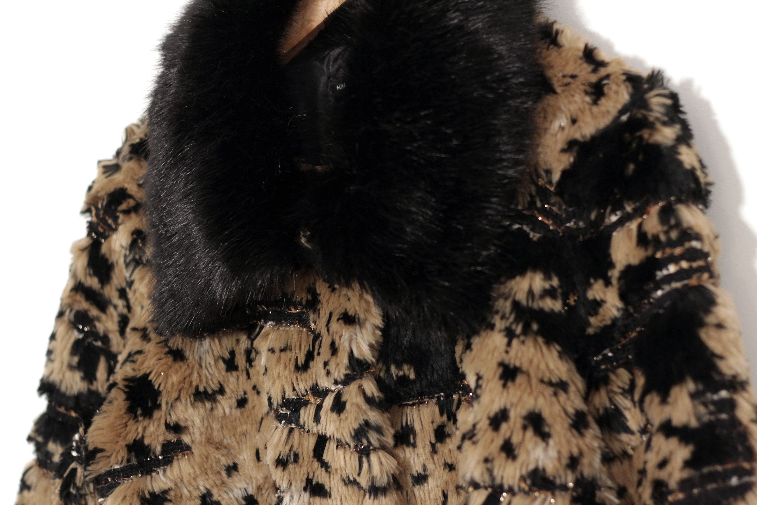 Other Faux fur jacket with tweed, leopard print Size ONE SIZE - 8 Thumbnail