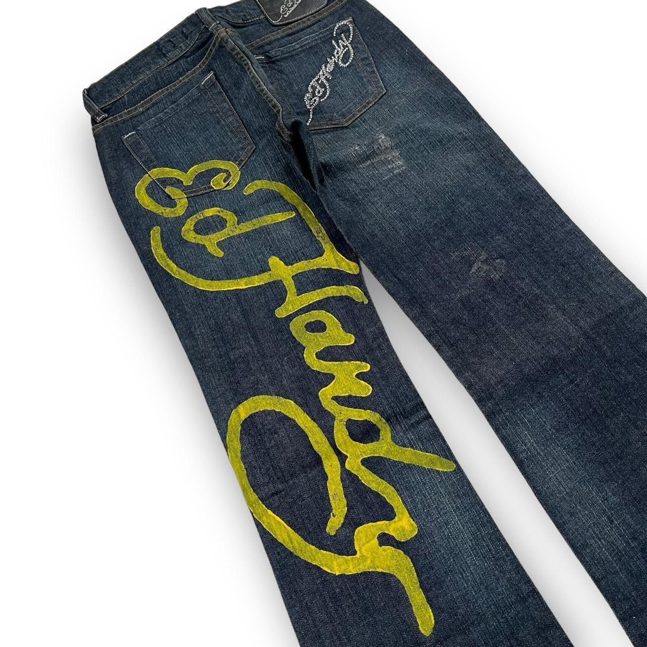 Ed Hardy Ed Hardy Women's Navy and Yellow Jeans Size 27" / US 4 / IT 40 - 3 Thumbnail