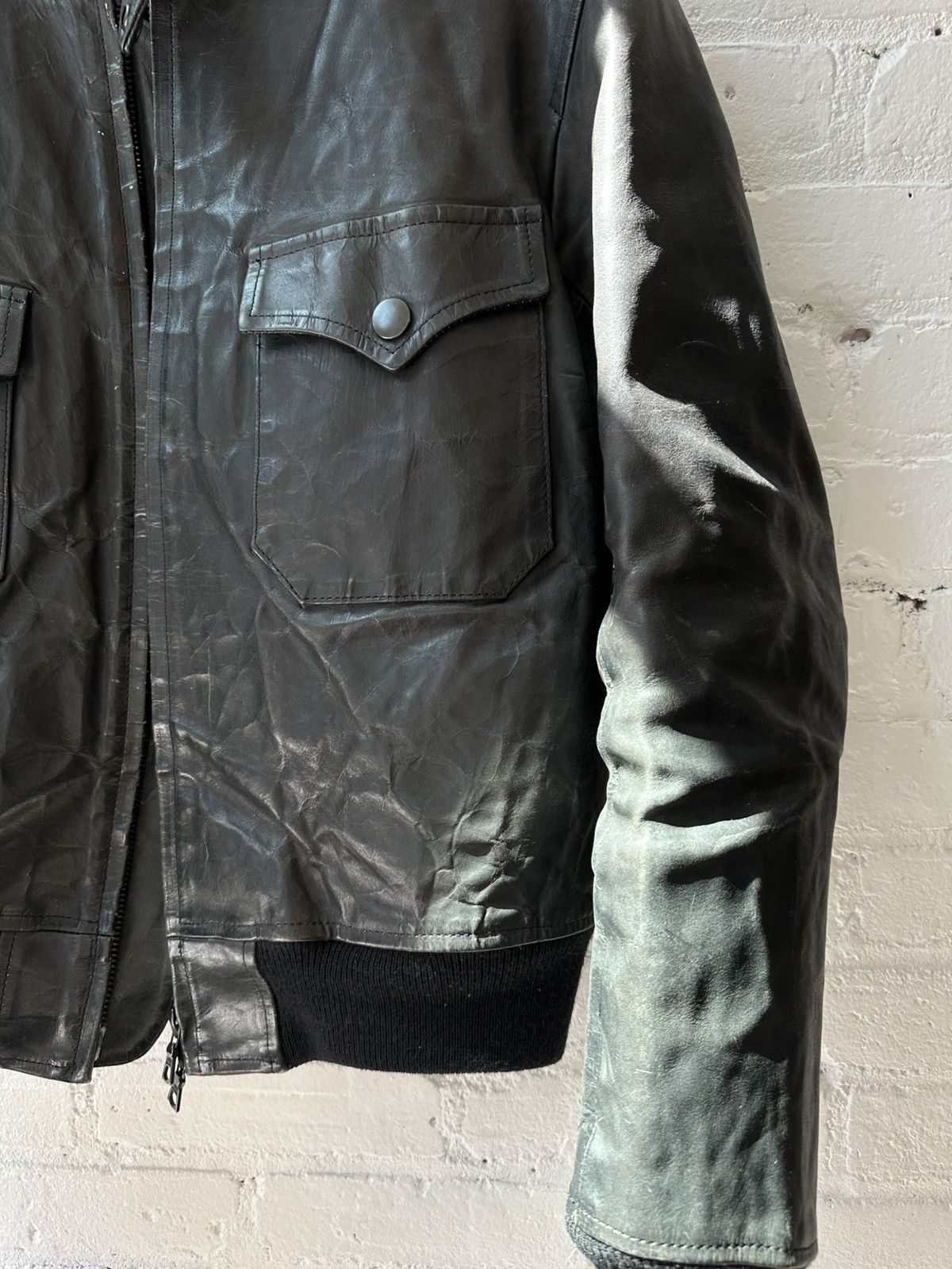 Yohji Yamamoto YOHJI UZI LEATHER STRIPPER JACKET SZ L Size US L / EU 52-54 / 3 - 4 Thumbnail