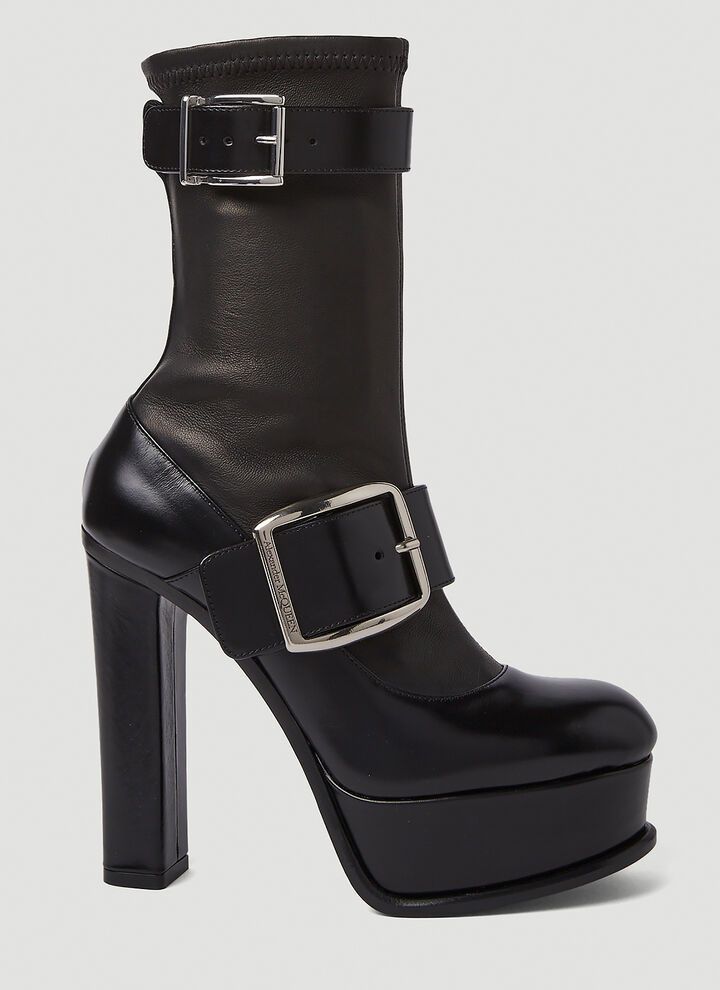 Alexander McQueen o1y0225 Ankle Boots in Black Size US 10 / IT 40 - 1 Thumbnail