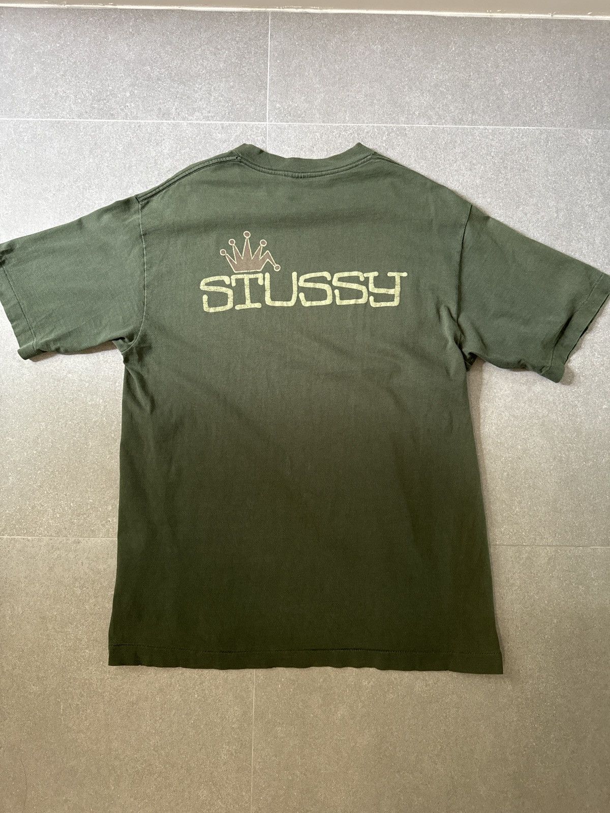 Stussy × Vintage 90s Vintage Stussy Crown Spellout Tee Size US L / EU 52-54 / 3 - 3 Thumbnail