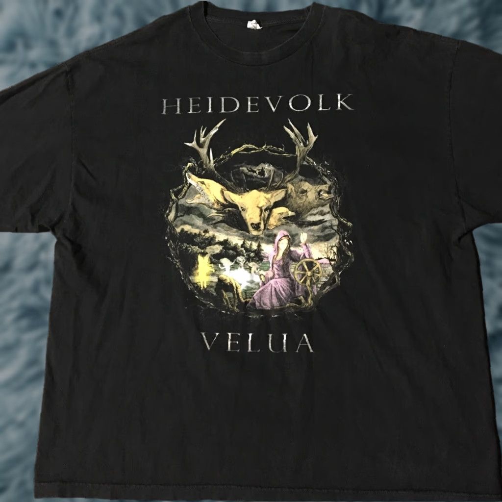 Folk Heidevolk Velua Promo Shirt 3XL Black 90s Band Concert Vintage Grunge Rock Metal Mythology Folk Viking Size US XXL / EU 58 / 5 - 1 Thumbnail