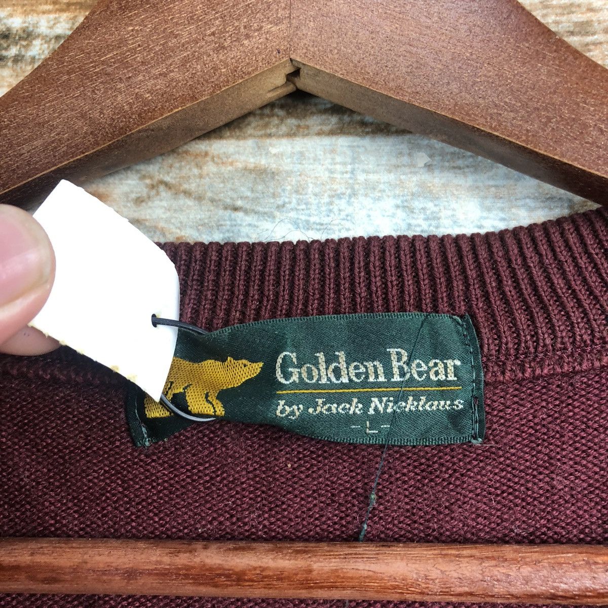 Homespun Knitwear × Japanese Brand DL Golden Bear Maroon Knitwear #C502 Size US L / EU 52-54 / 3 - 10 Thumbnail