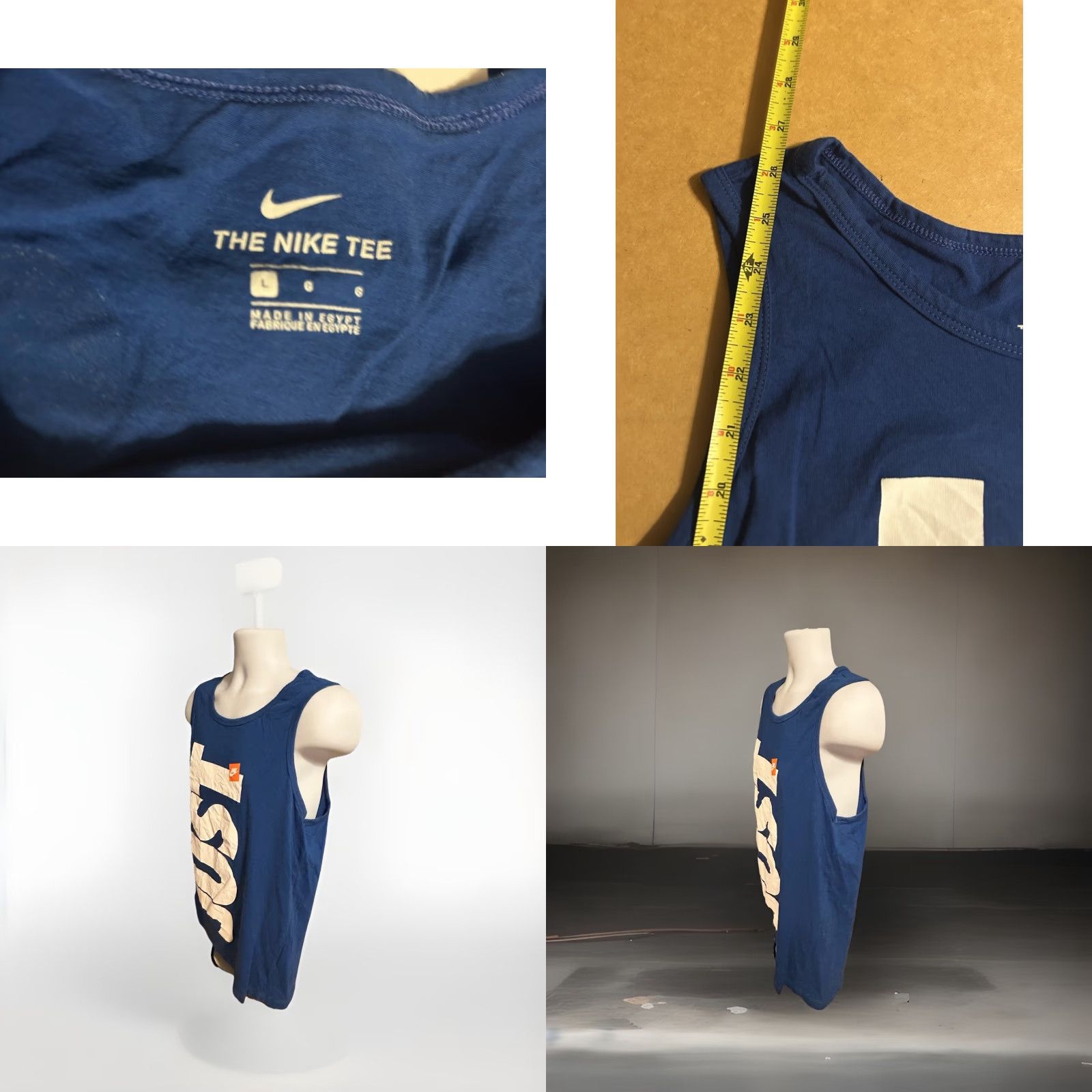 Nike Nike Tank Top Just Do It Men L Blue Double Sided Big Script The Nike Tee Size US L / EU 52-54 / 3 - 8 Thumbnail