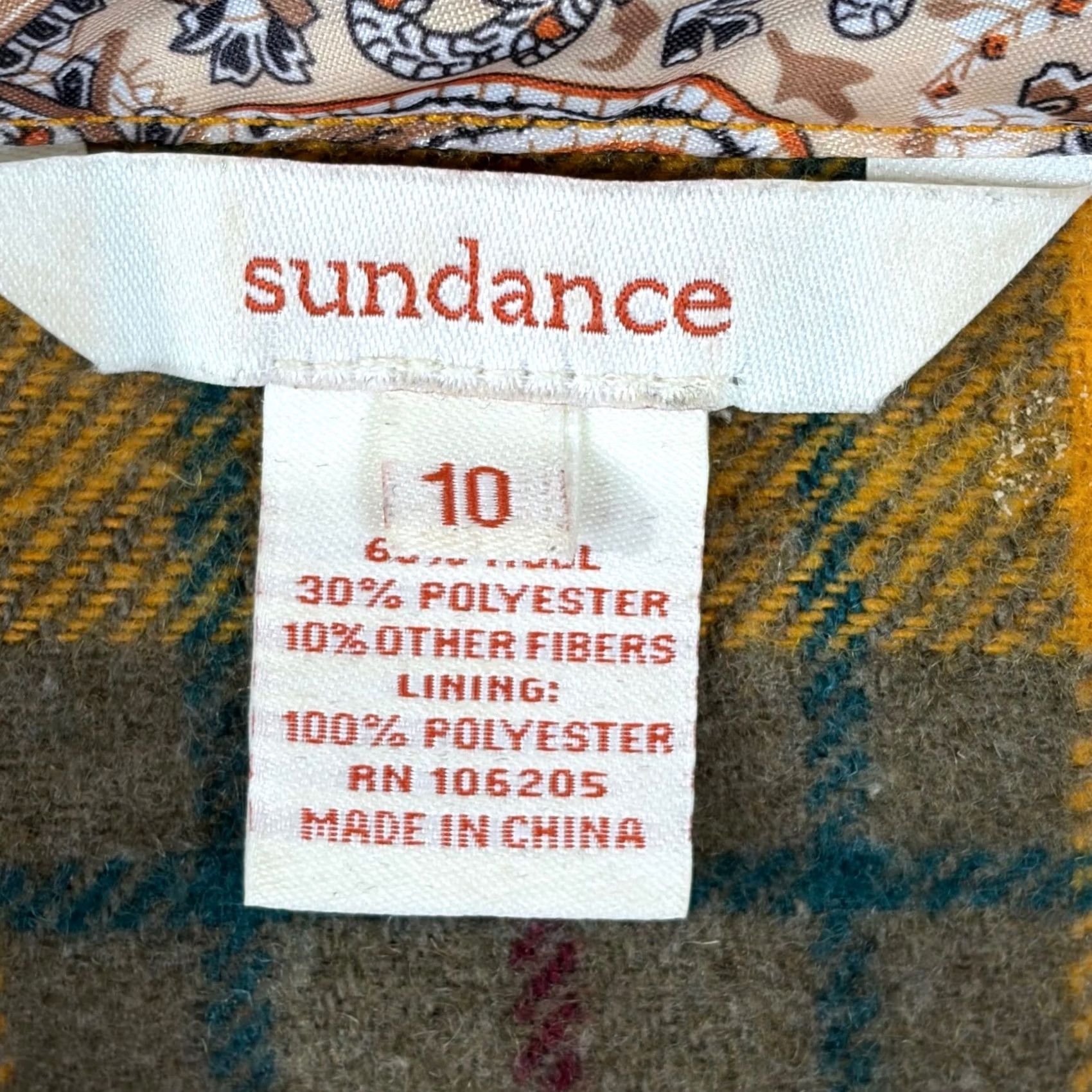 Vintage Sundance Womens Jacket Shacket Plaid Wool Blend Lace Back Button Front 10 Yellow Child? Size L / US 10 / IT 46 - 3 Thumbnail