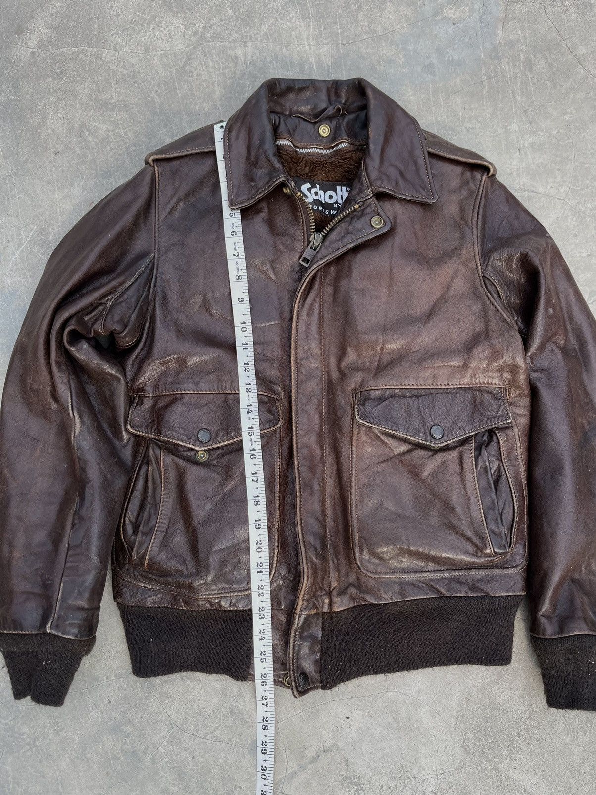 Schott Schott Leather Jacket G1 Flight Bomber Sherpa brown Size US XS / EU 42 / 0 - 3 Thumbnail