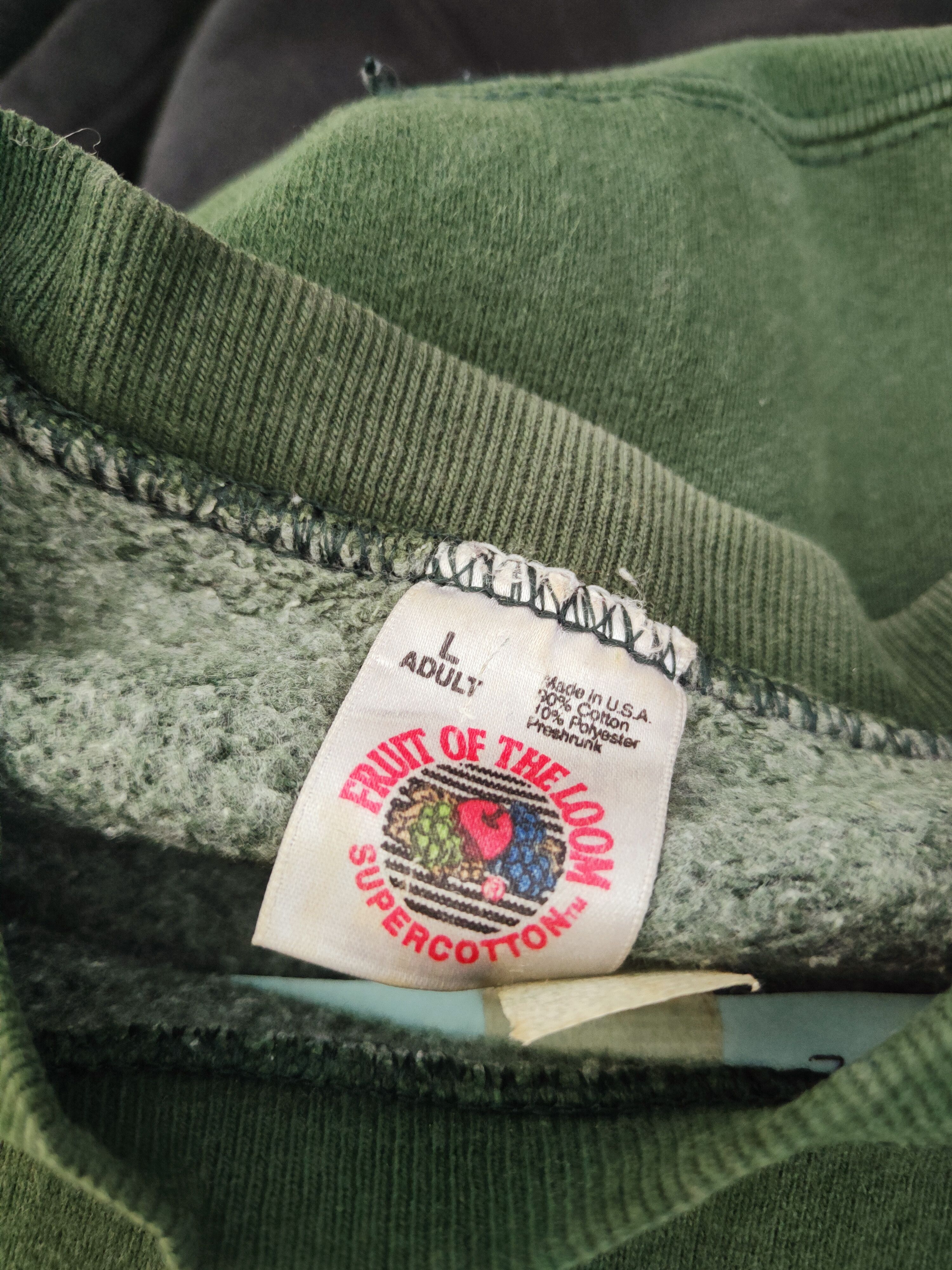 Fruit Of The Loom × Vintage Vintage 💥 Fruit of The Loom Green Sweatshirts Size US L / EU 52-54 / 3 - 11 Thumbnail