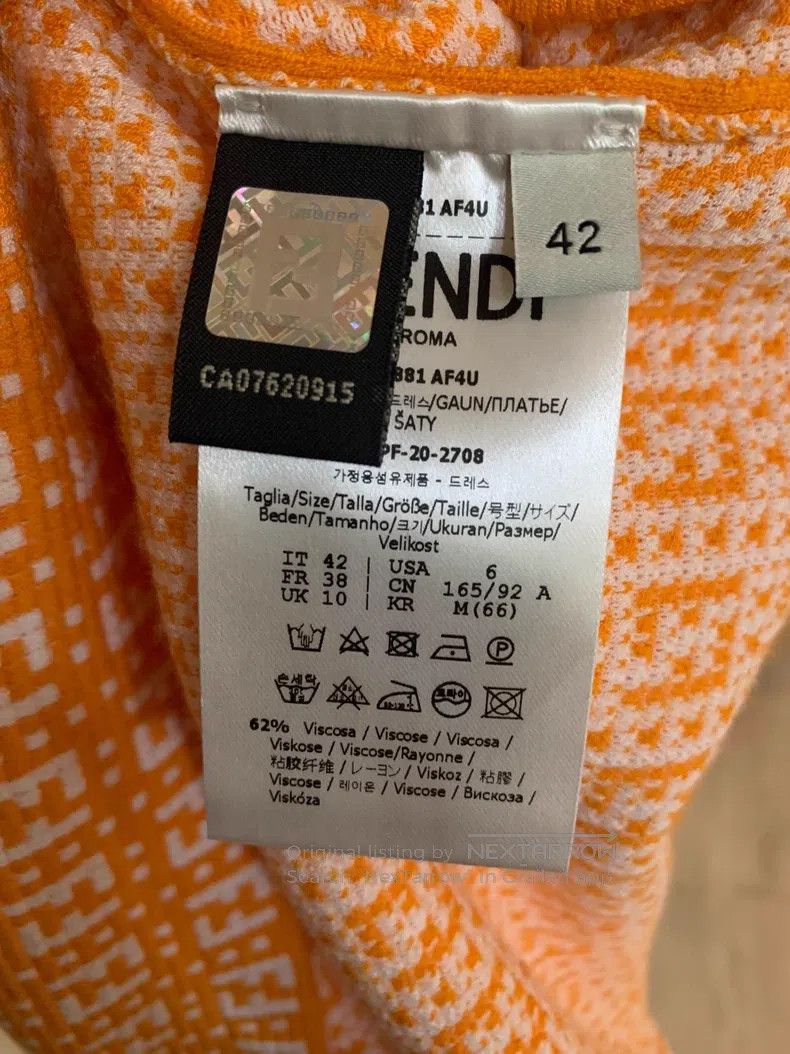 Other Fendi Logo Printed Orange Yellow Strapless Dress Size S / US 4 / IT 40 - 7 Thumbnail