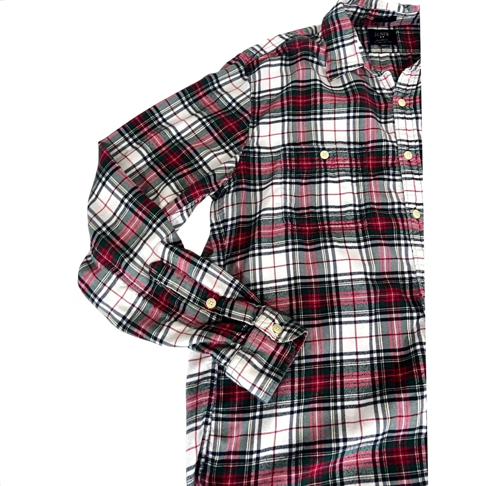 J.Crew J.Crew Flannel Slim Fit Shirt Mens XL Red Green Plaid Button Down Long Sleeve Size US XL / EU 56 / 4 - 3 Thumbnail