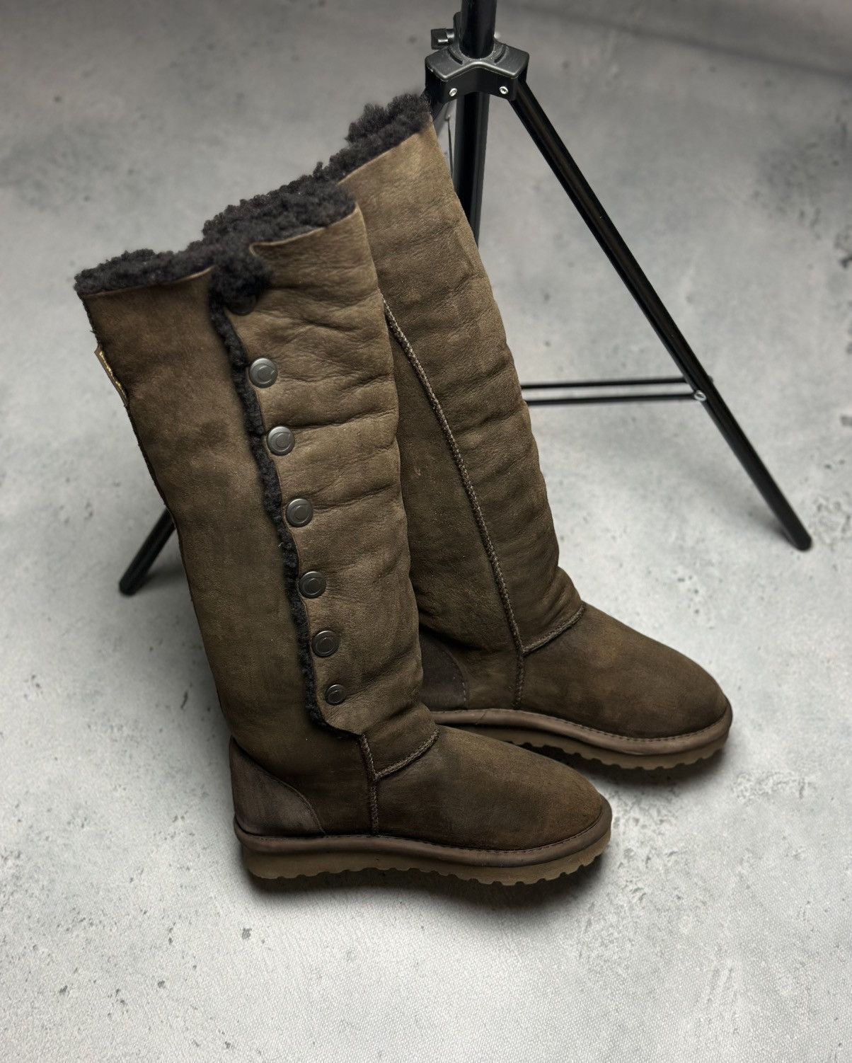 Vintage Celtic &Co Popper Sheepskin Boots - Knee Height Lux Size US 7 / IT 37 - 3 Thumbnail