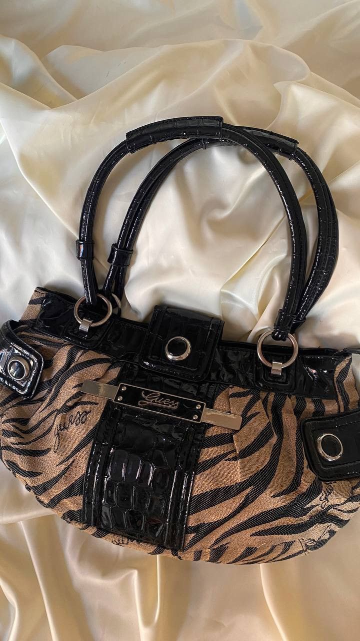 Guess Vintage Guess zebra patterned tote shoulder bag Size ONE SIZE - 4 Thumbnail