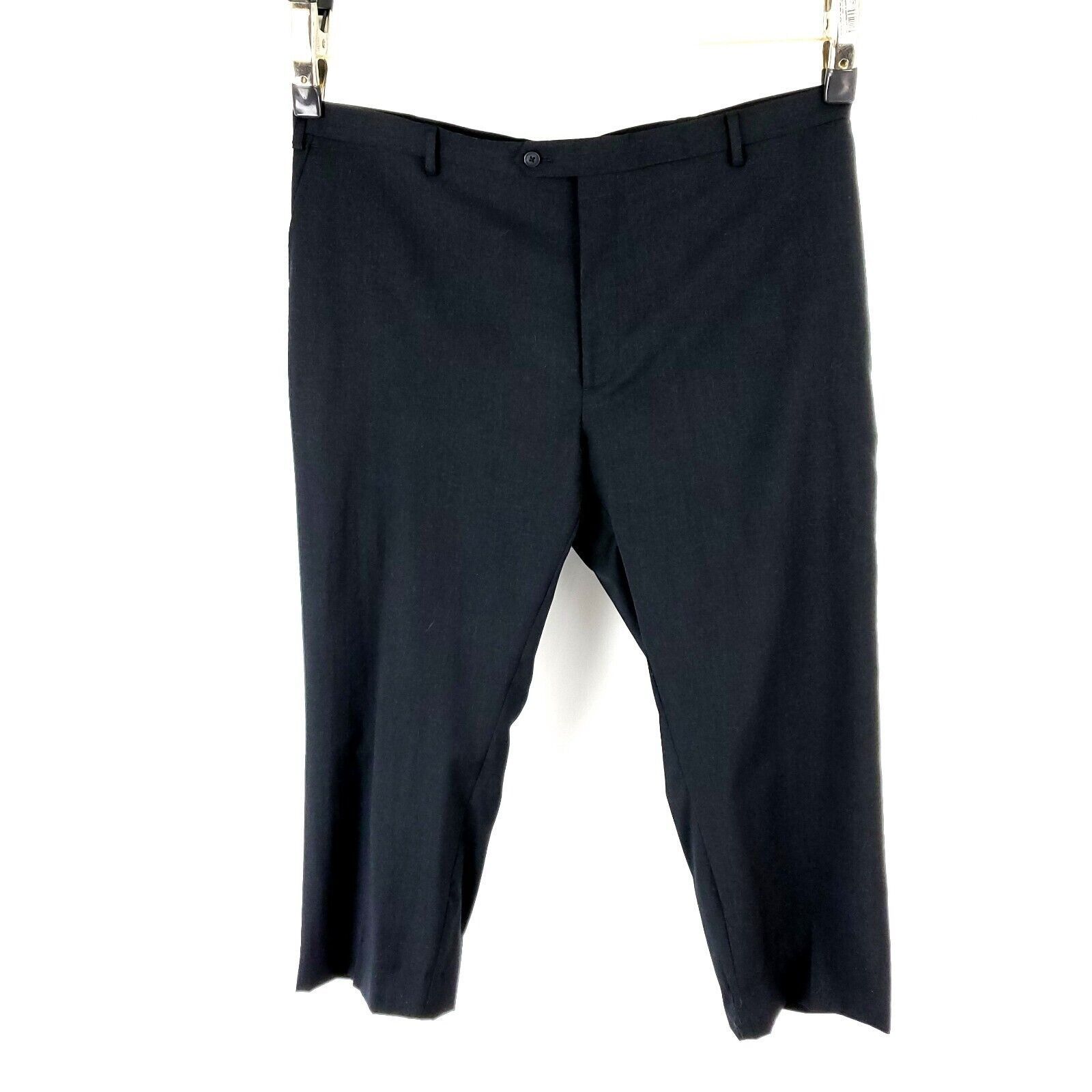 Pronto Uomo Pronto Uomo Platinum Wool Dress Pants 43/28 Gray Flat Font H Size 42R - 6 Thumbnail