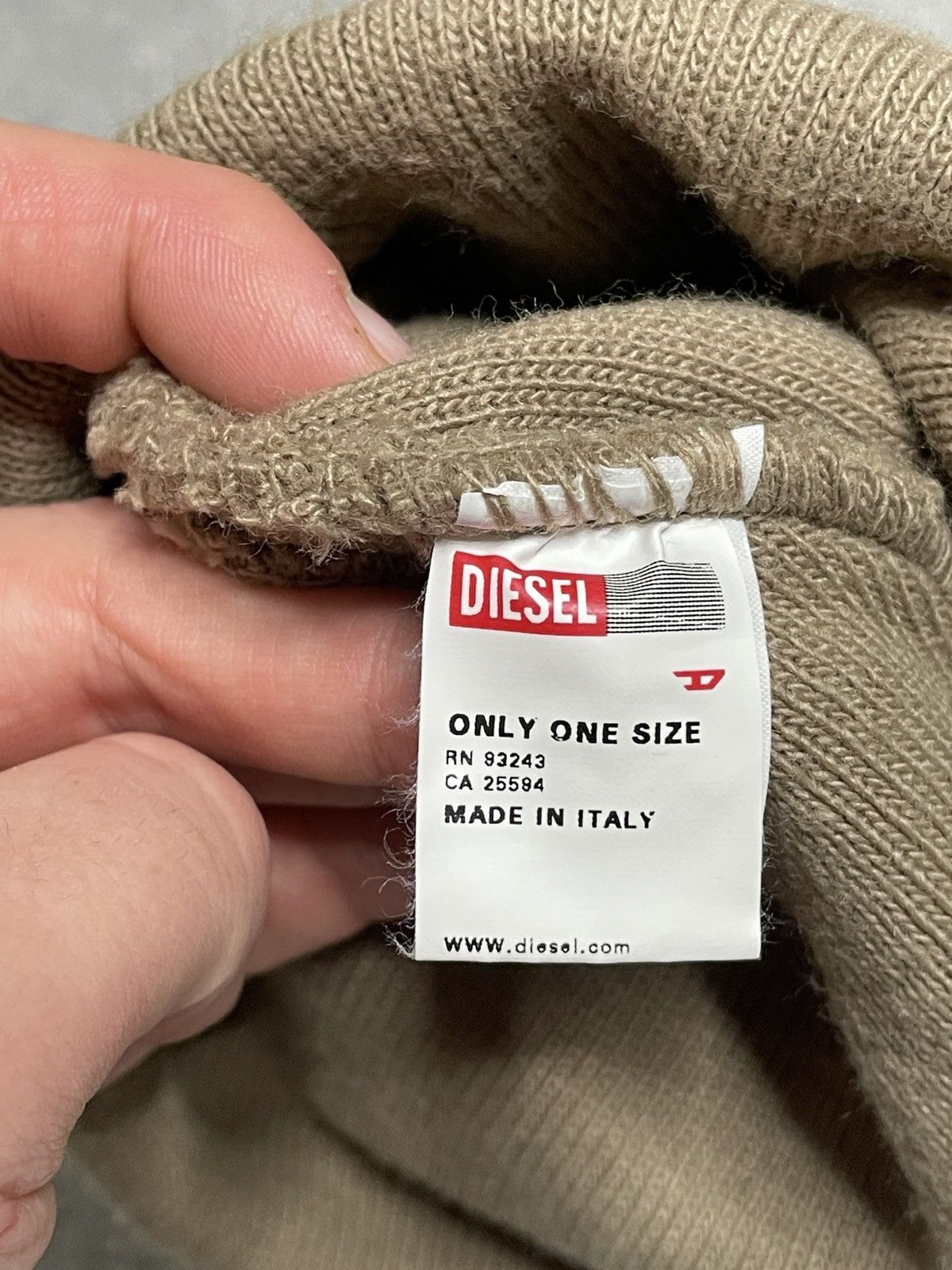 Diesel Vintage Beige Brown Hat Cap Beanie Snow Mini Logo Diesel Size ONE SIZE - 4 Thumbnail