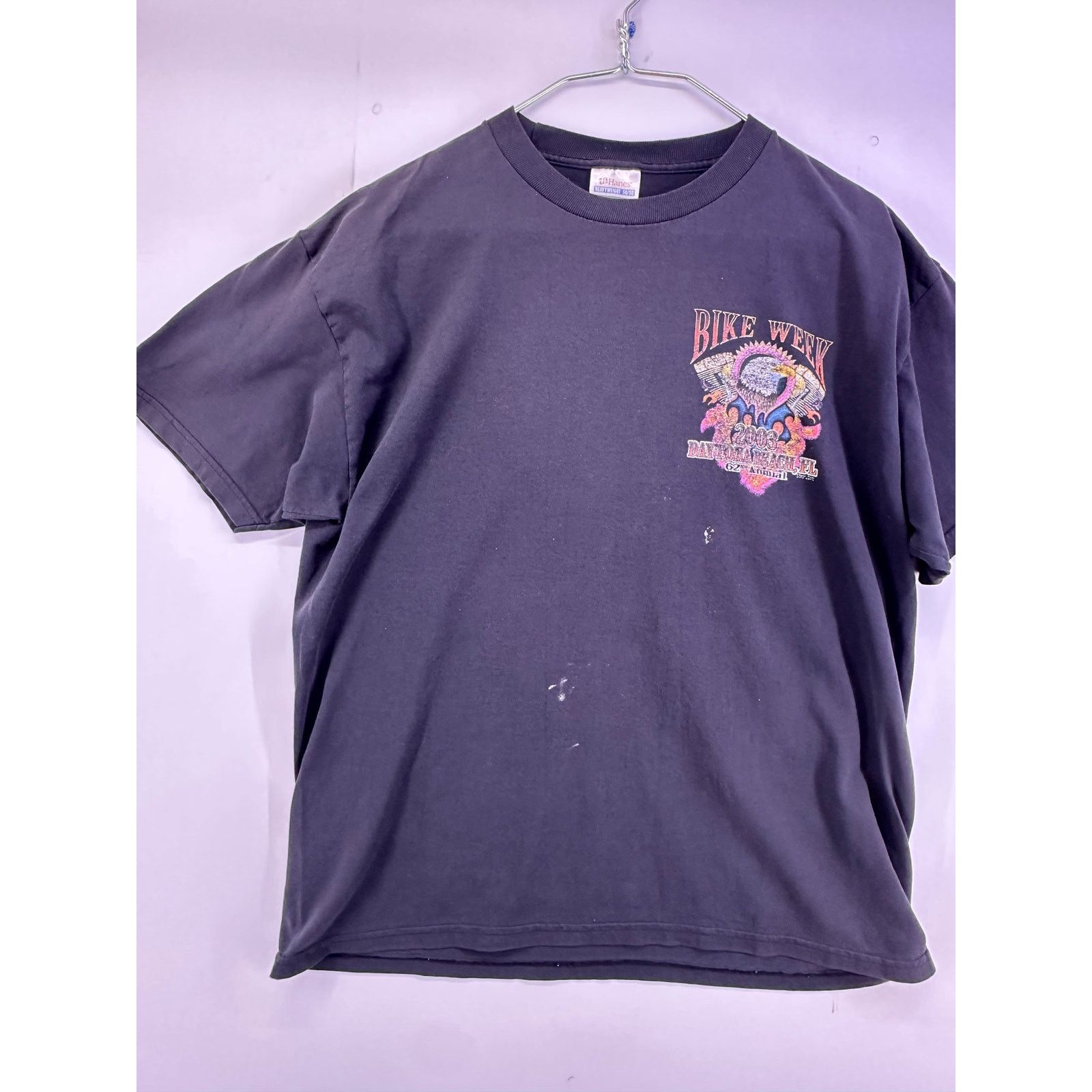 Hanes Vintage 2003 Daytona Beach Bike Week 62 Annual Tshirt Size L Size US L / EU 52-54 / 3 - 7 Thumbnail