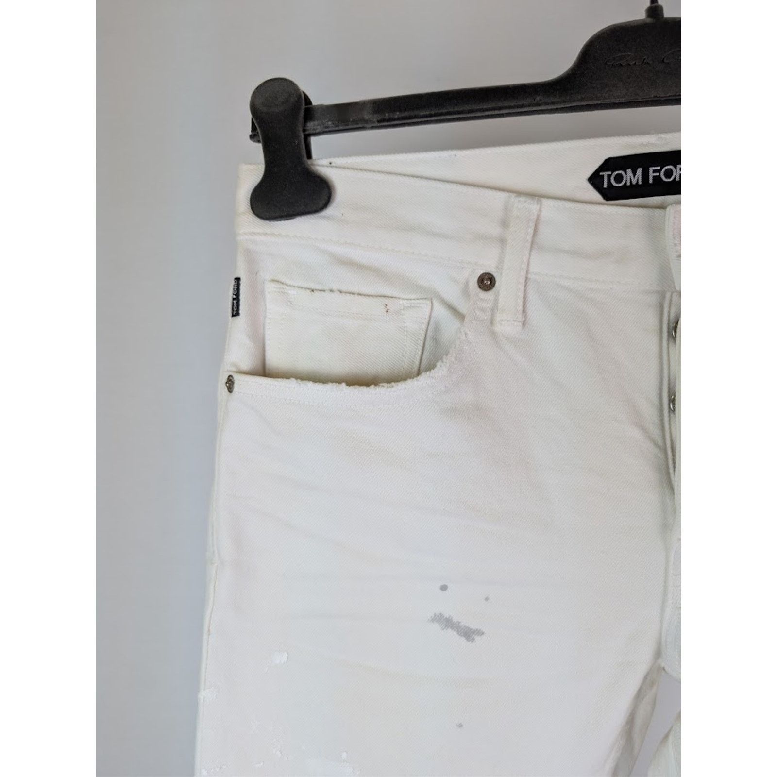 Tom Ford o1rshd1 Denim Slim Jeans in Aged Gum White Size US 36 / EU 52 - 6 Thumbnail
