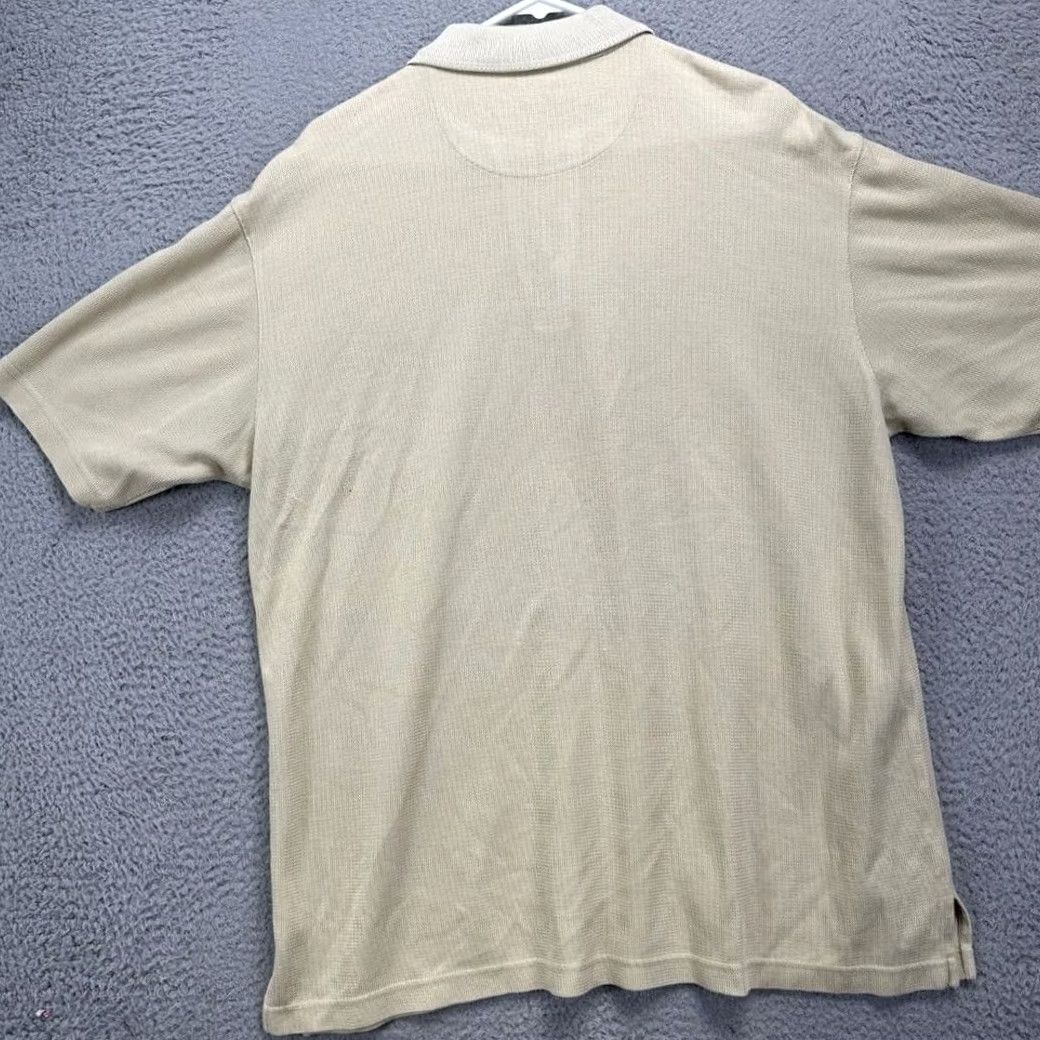 Tommy Bahama Tommy Bahama Polo Shirt Mens Large Beige Silk Blend Short Sleeve Rugby Size US L / EU 52-54 / 3 - 2 Thumbnail