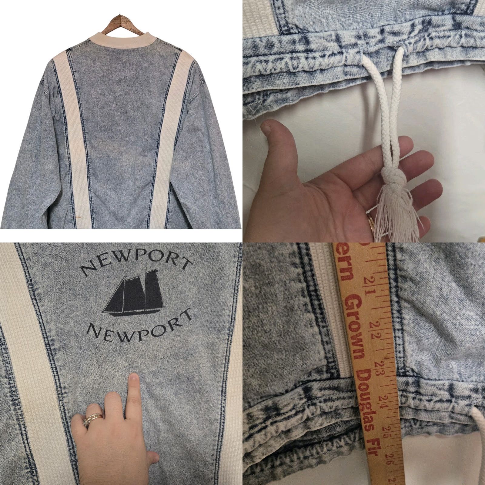 Vintage VINTAGE Newport Sweatshirt Womens Denim Blue 2XL Long Sleeve Pullover 1990s Activewear Crewneck Rare Size XXL / US 16-18 / IT 52-54 - 8 Thumbnail