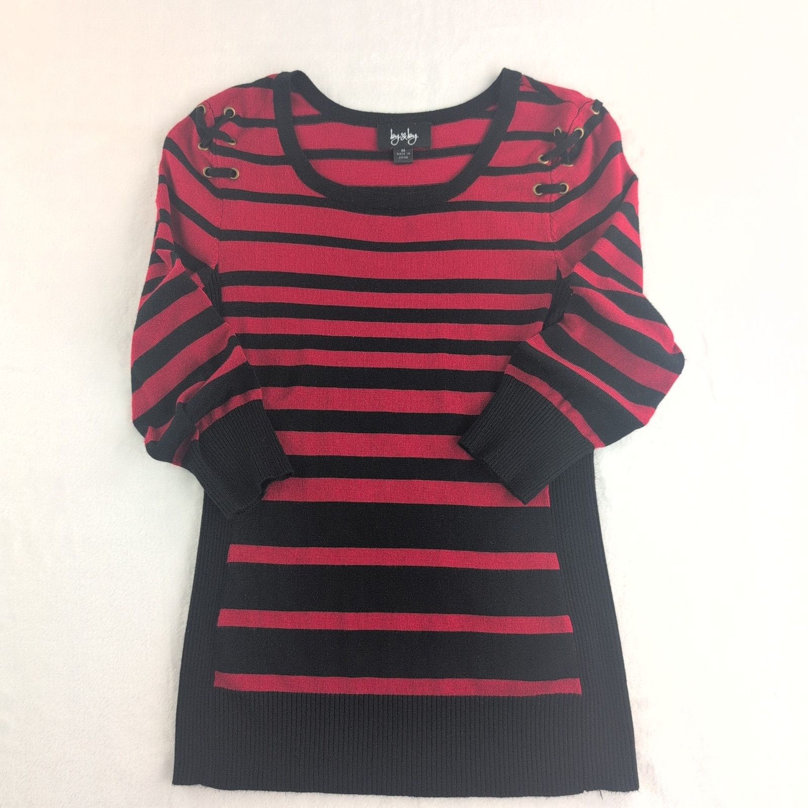 Other Y2K by&by LaceUp Striped CyberGoth MallGoth Babydoll Top Med Size M / US 6-8 / IT 42-44 - 1 Thumbnail