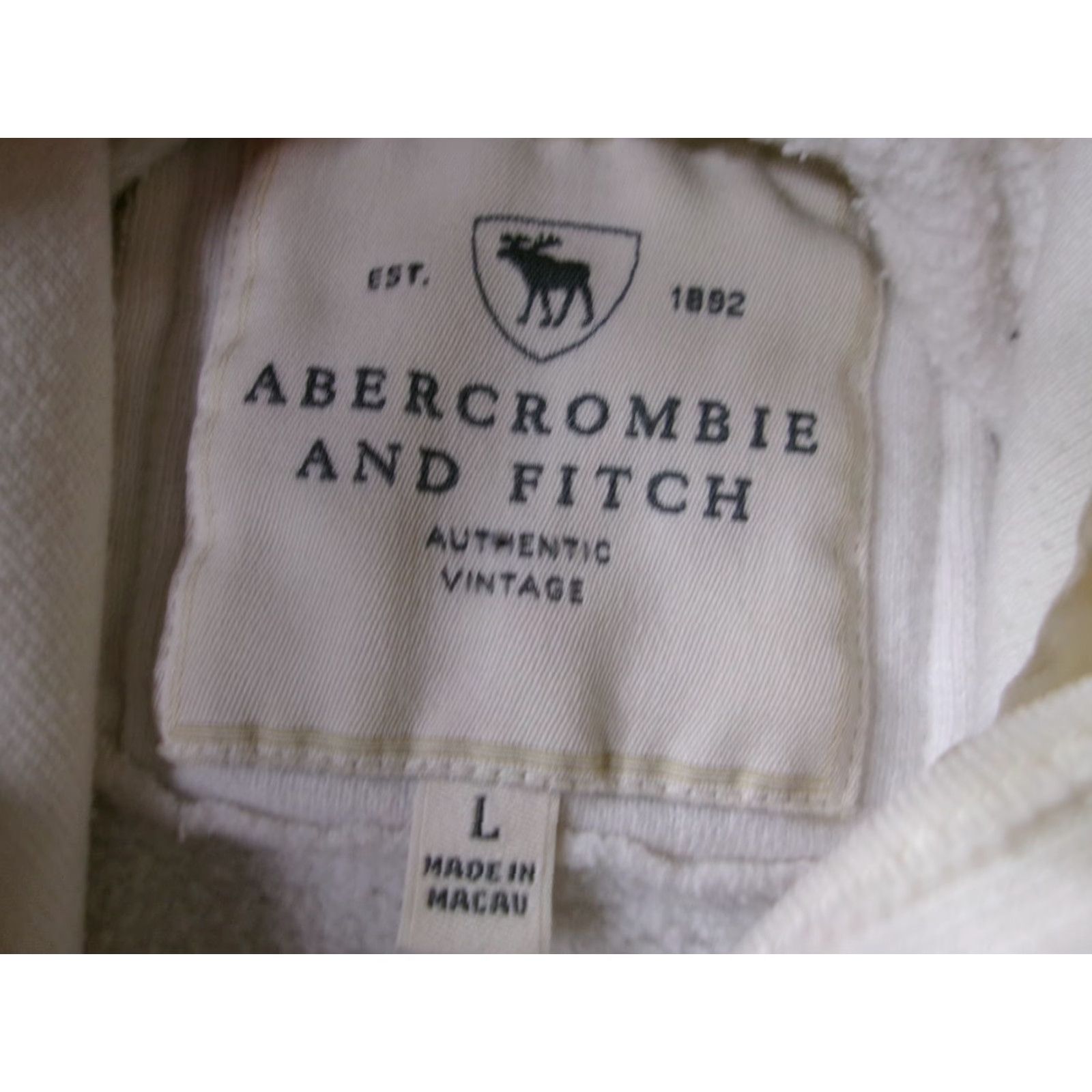 Abercrombie & Fitch Abercrombie and Fitch Hoodie Womens L White Logo Kangaroo Pocket Pullover Size L / US 10 / IT 46 - 7 Thumbnail