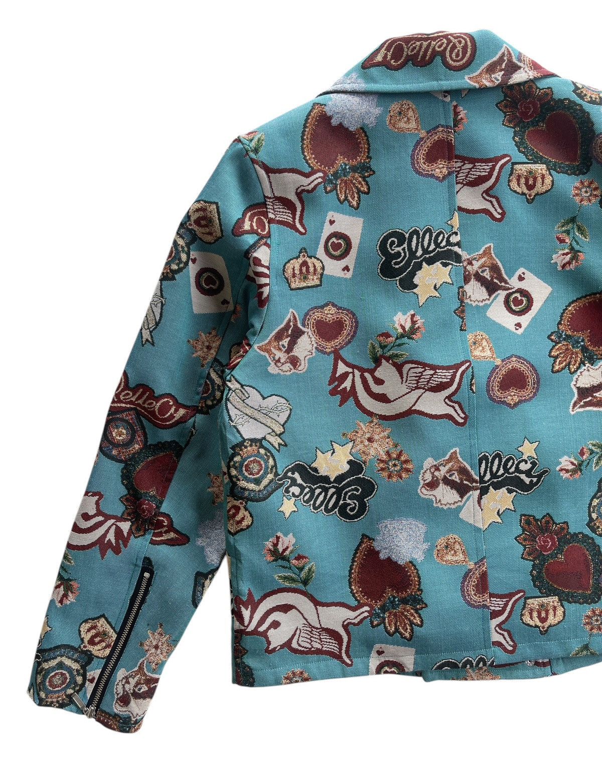 Japanese Brand Ellecy Printed Double Collar Biker Jacket Size US M / EU 48-50 / 2 - 8 Thumbnail