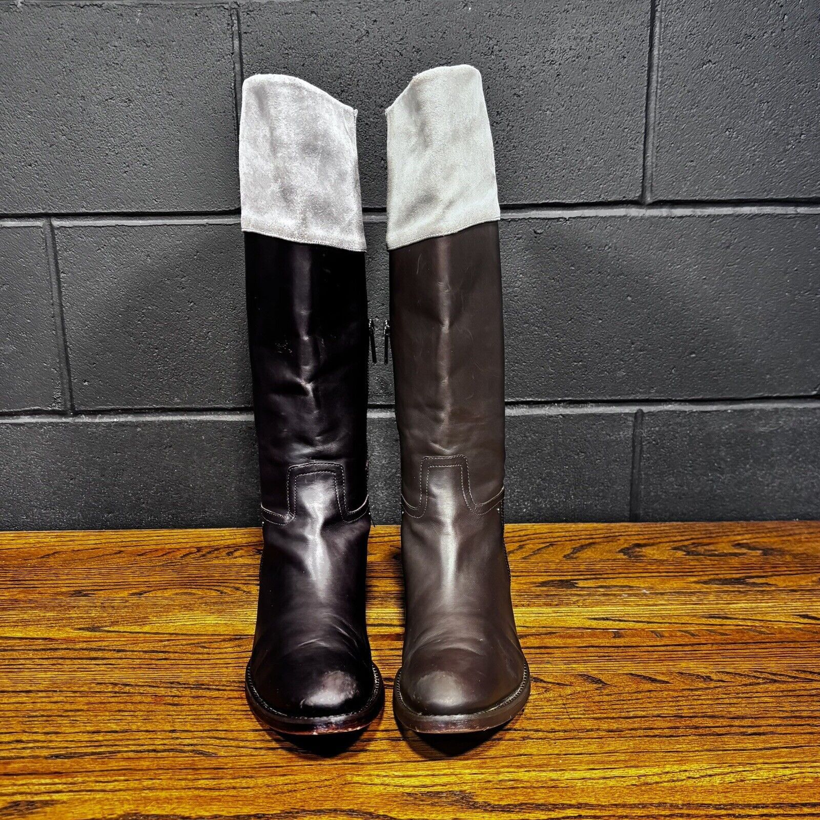 Kenneth Cole KENNETH COLE Rebellious Brown Leather Knee High Riding Boots Size US 9.5 / IT 39.5 - 3 Thumbnail