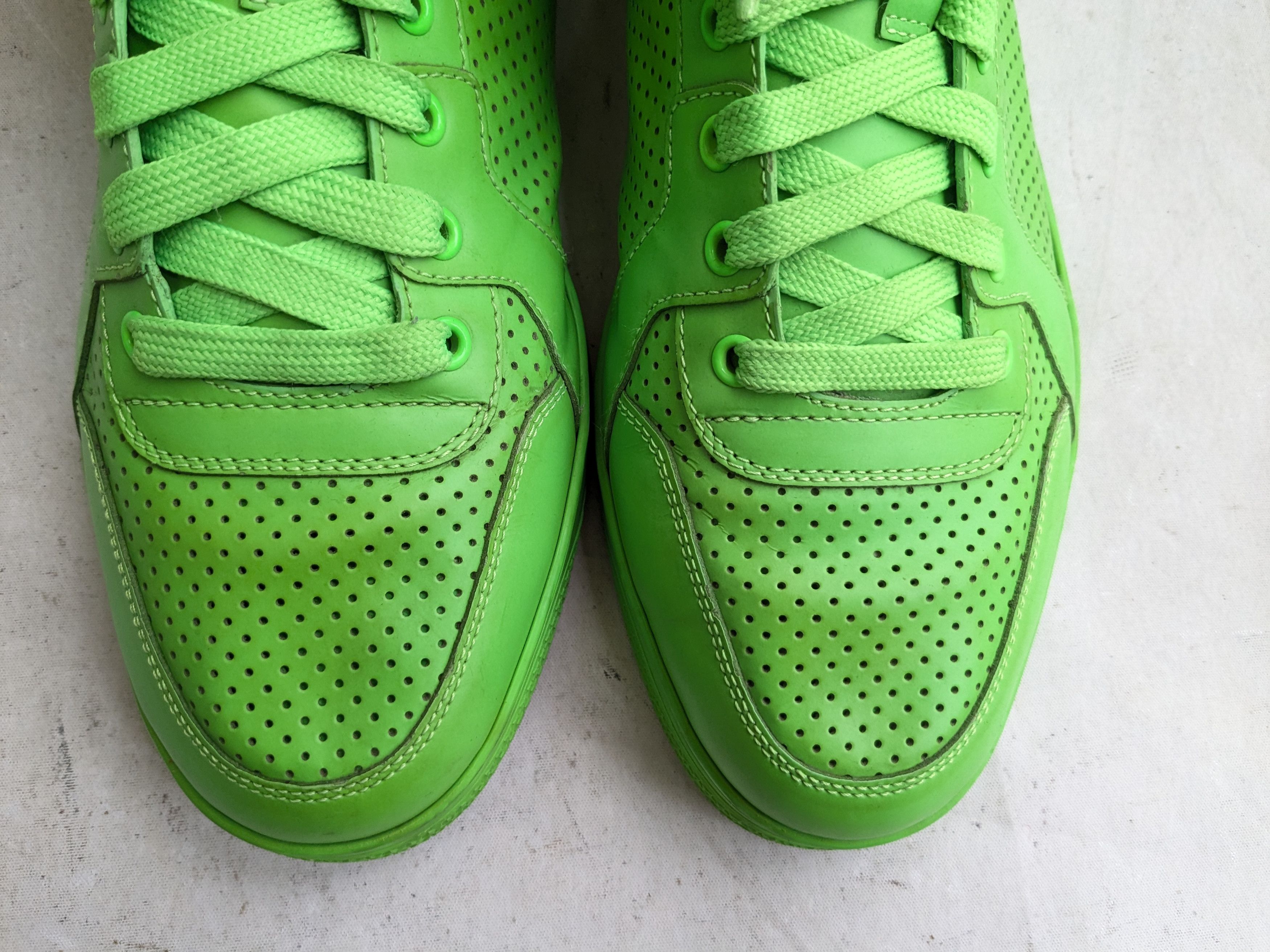 Gucci Gucci High Top Sneakers Green 10 Leather Size US 10 / EU 43 - 3 Thumbnail