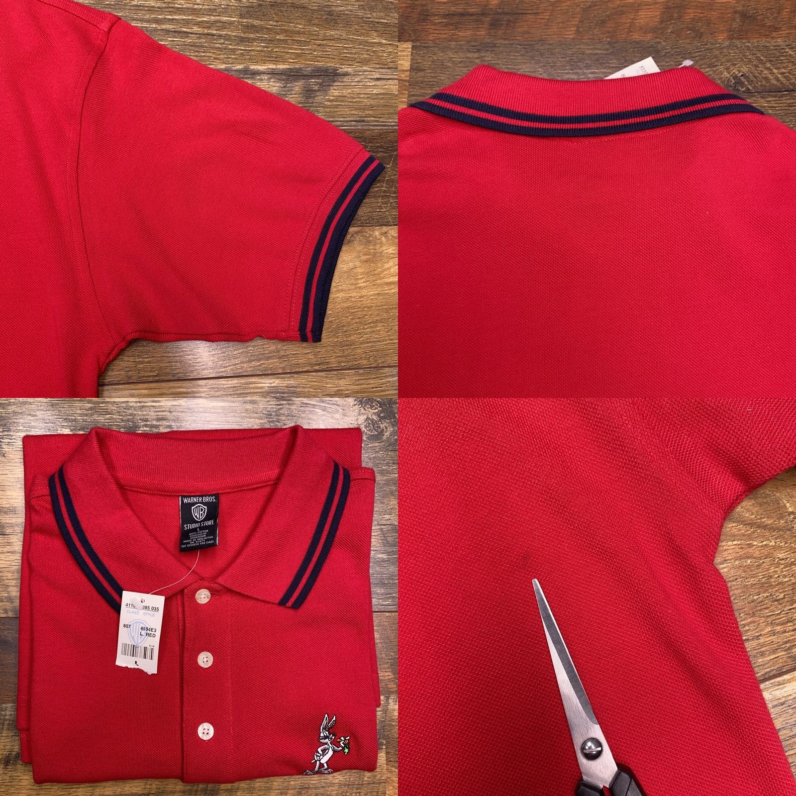 Vintage VINTAGE Warner Bros. Polo Shirt Mens L Red Bugs Bunny 90s Cartoon Embroidered Short Sleeve Polo Shirt Mens Red Size US L / EU 52-54 / 3 - 8 Thumbnail