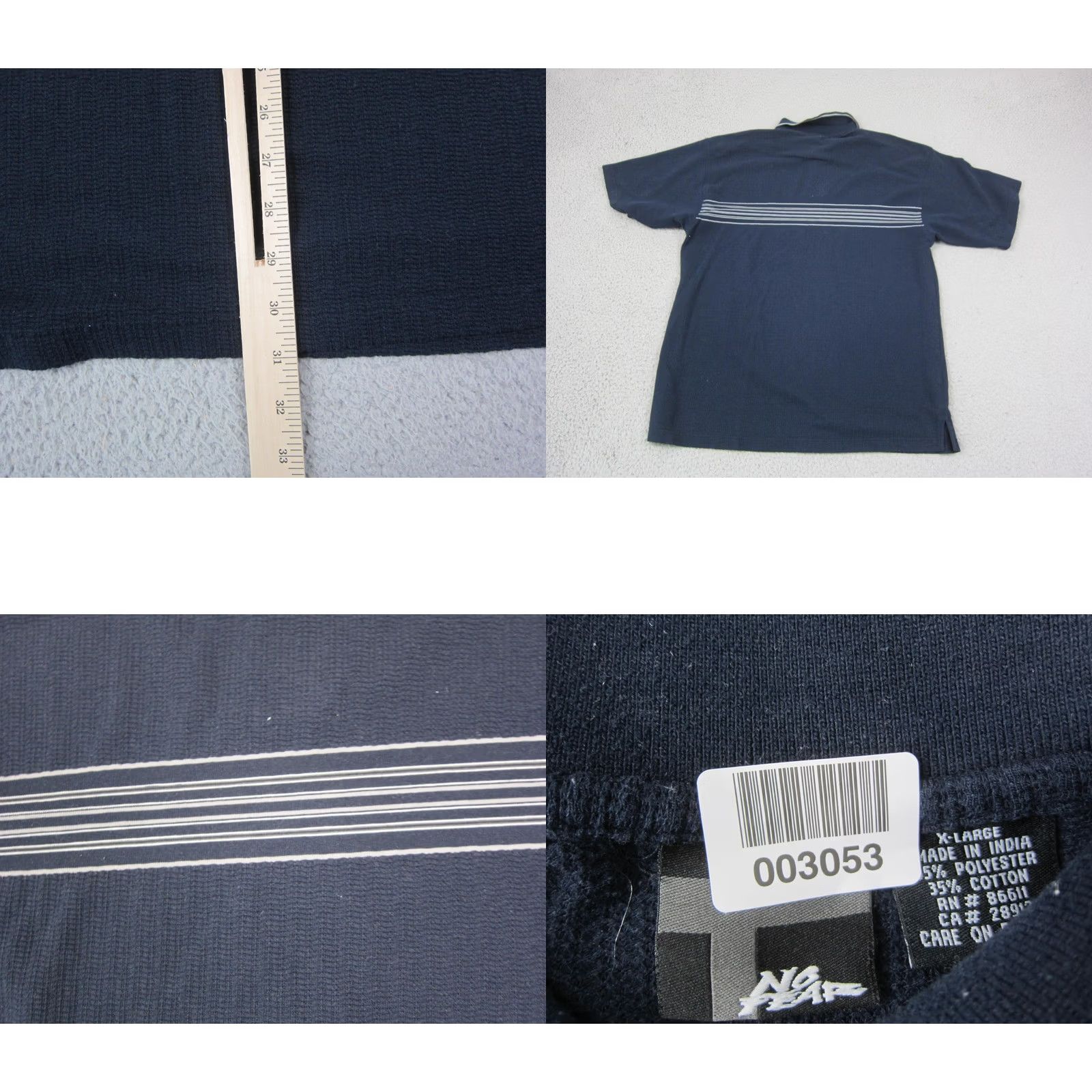 No Fear VINTAGE No Fear Polo Shirt Mens XL Blue Golf Y2K Striped Knit Polo Size US XL / EU 56 / 4 - 8 Thumbnail